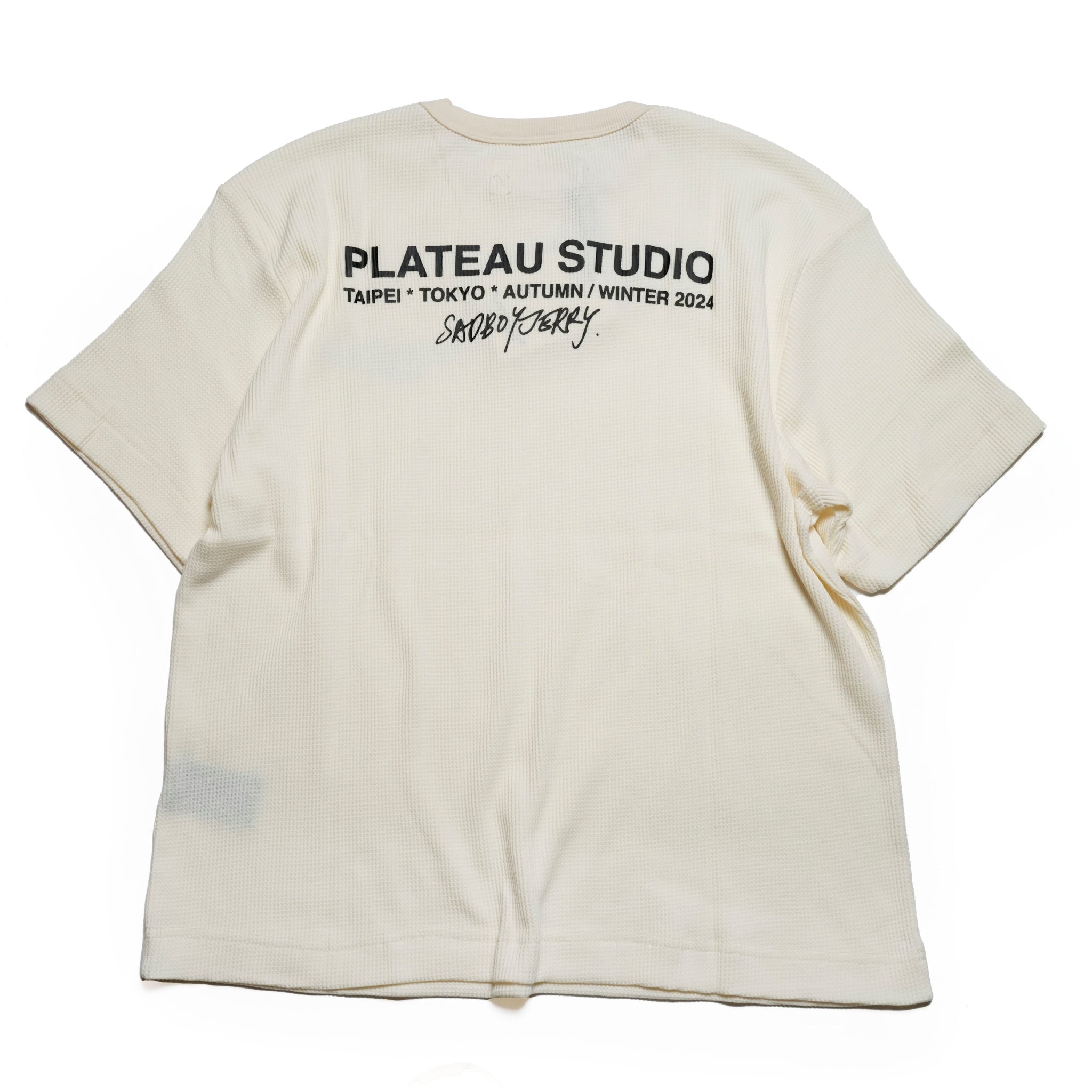 Pla24awtee01-1_light beige | 2024 logo waffle tee | Color:Light Beige【PLATEAU STUDIO_プラトー スタジオ】