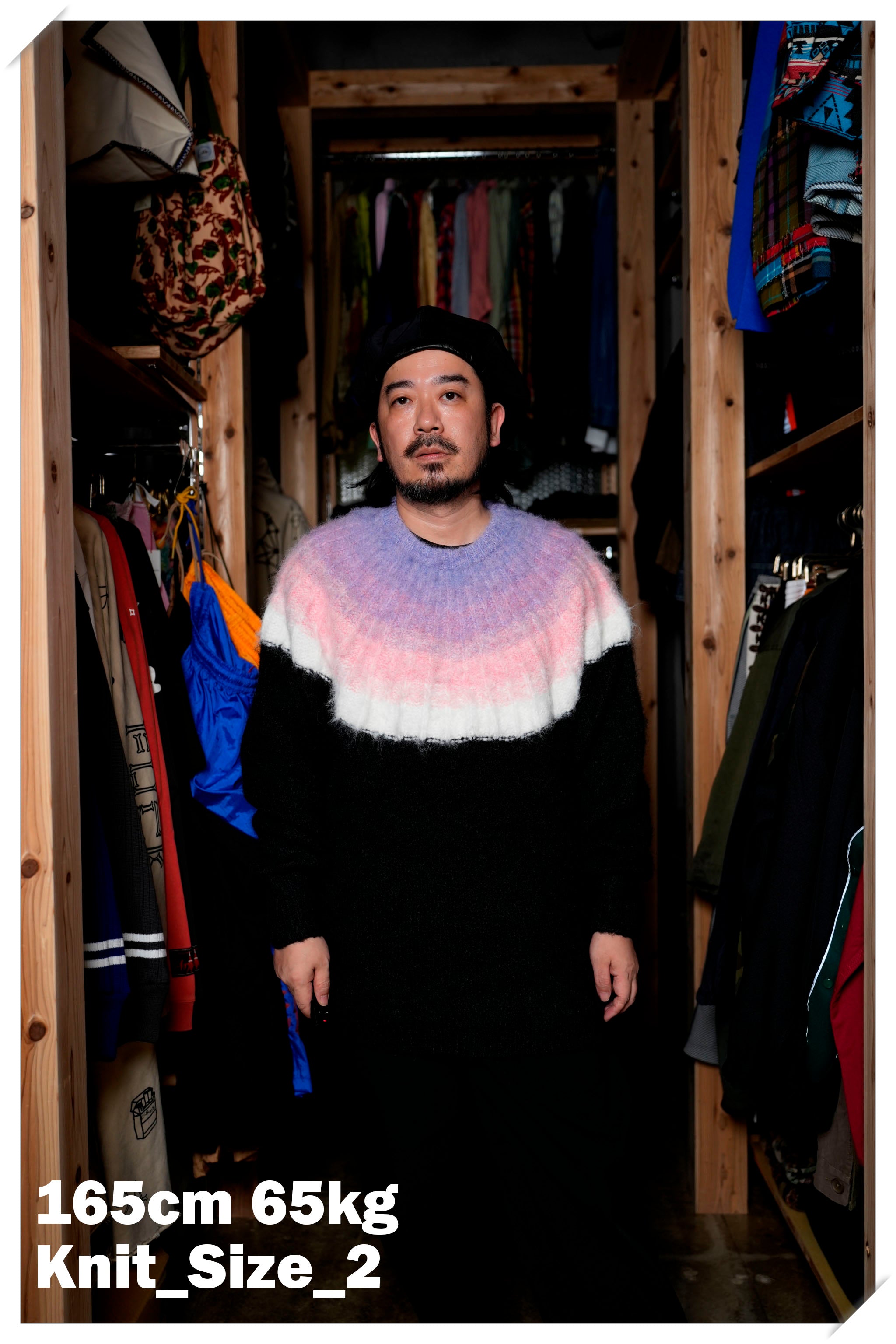 BSD24AW-12_BLACK | Petal Gradation Knit Sweater | Color:Black【BEDSIDEDRAMA_ベッドサイドドラマ】