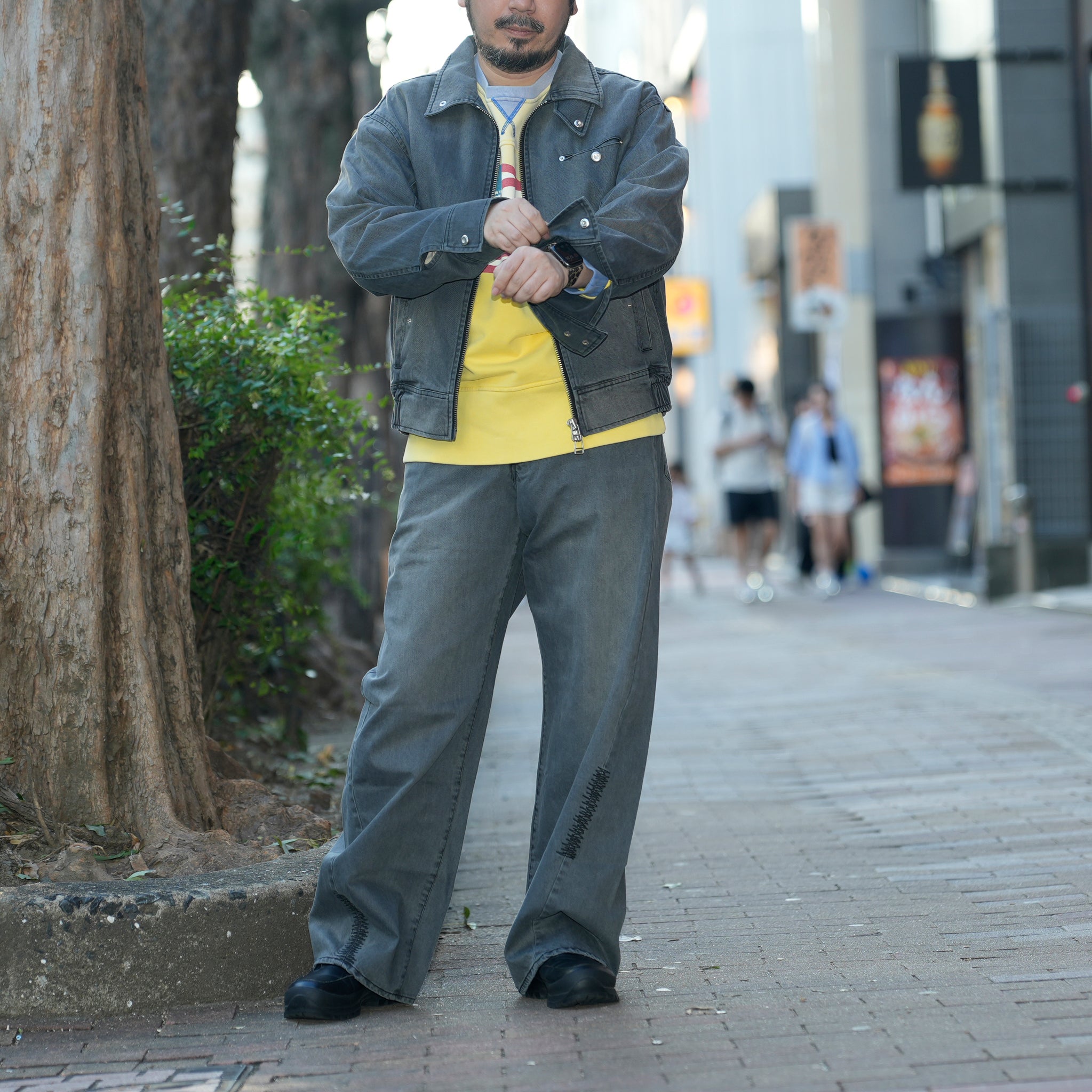 Curvy work pants | Color_Washed Grey | No_pla25awp02-2_washed grey【PLATEAU STUDIO_プラトー スタジオ】