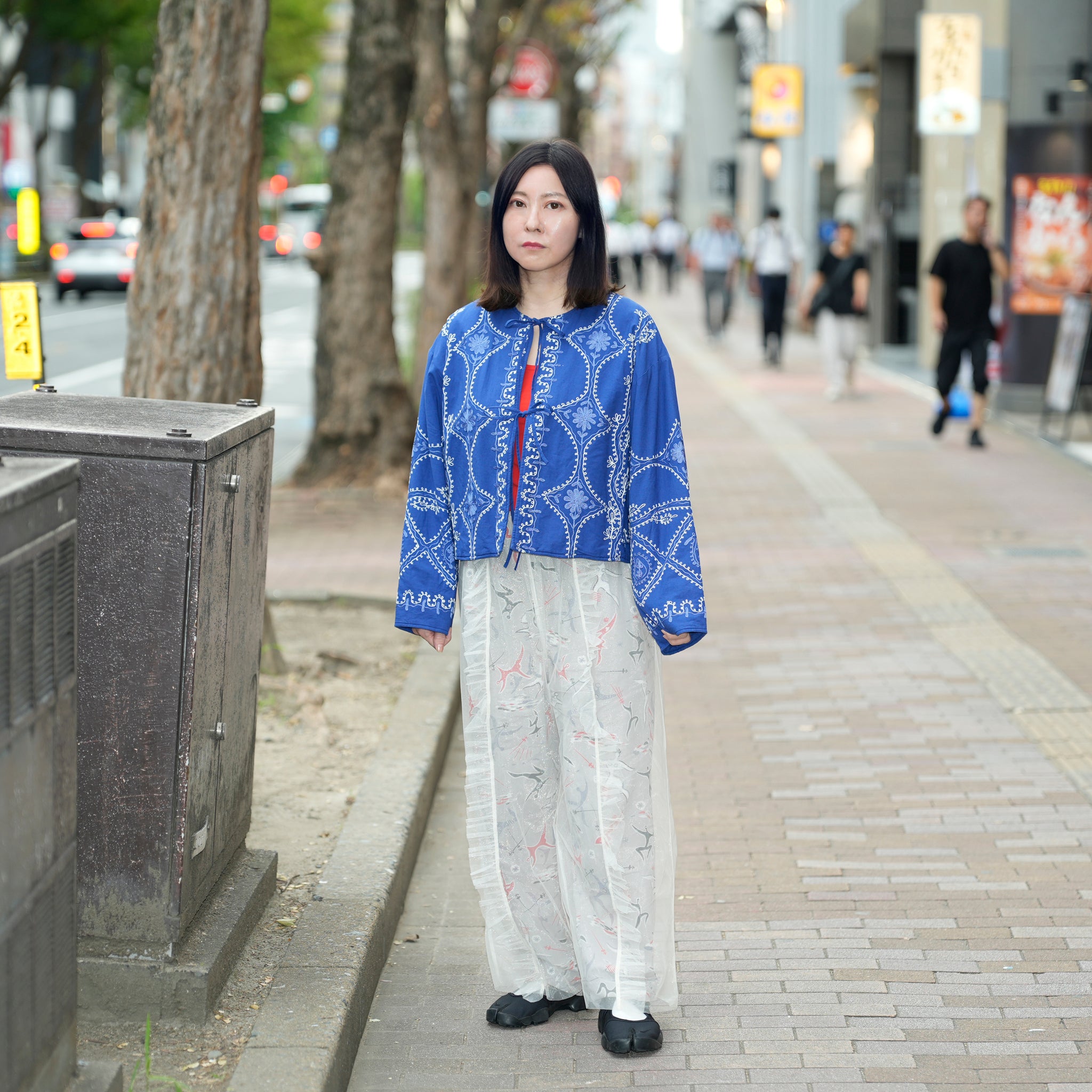 COTTON LINEN AARI EMBROIDERY  | Color_Blue | No_020952sa3_blue【SARA MALLIKA_サラマリカ】