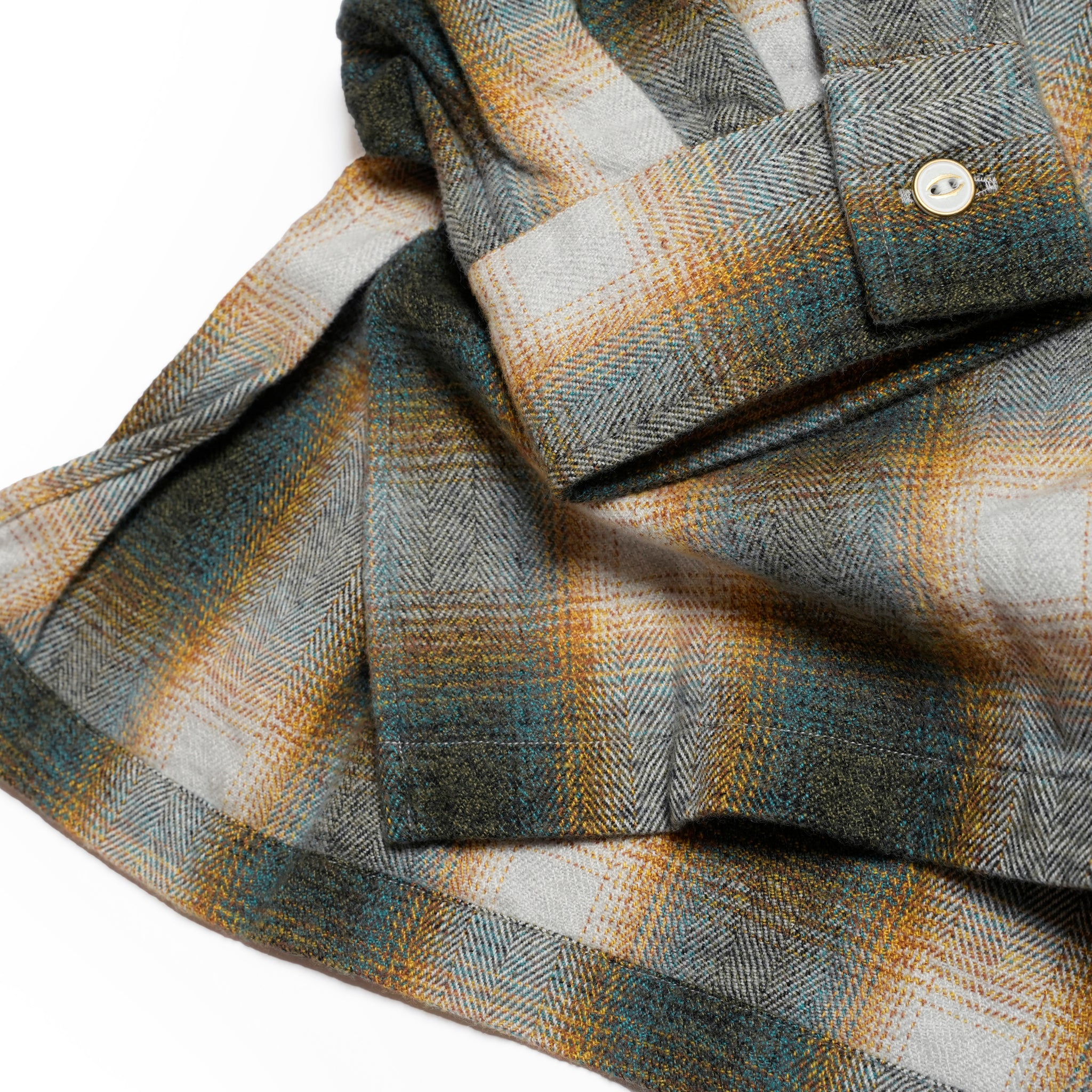 W POCKET SHIRT-OMBRE CHECK | Color_Green | No_wp-03_green【CATTA_カッタ】