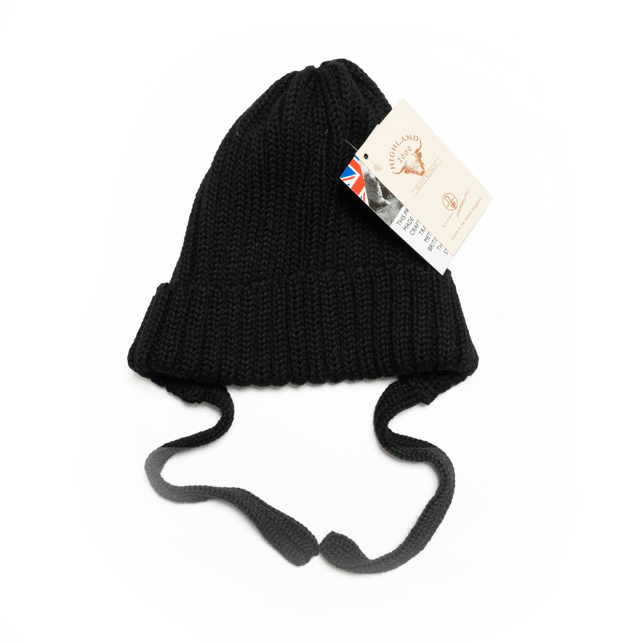 001 Bonnet with 23cm Tassles | Color_Jet Black | No_hl-25fw-0034_jet black【HIGHLAND 2000_ハイランドトゥーサウザンド】【入荷予定アイテム・入荷連絡可能】