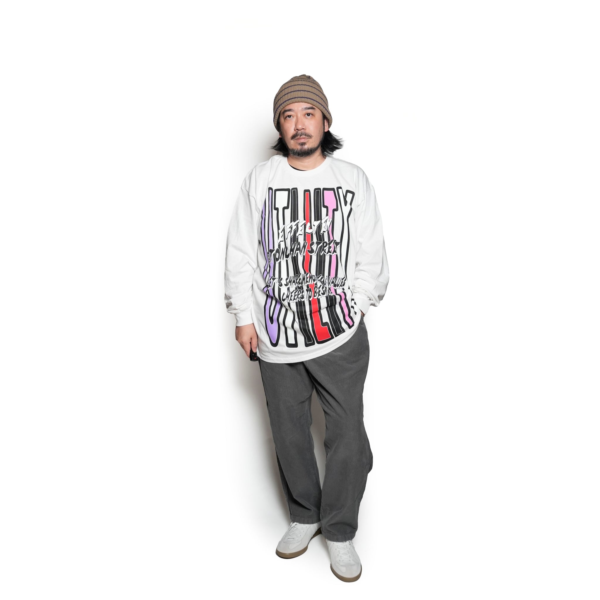 efxf-31_White | Cheers To Bestie L/S Tee | White【EFFECTEN_エフェクテン】