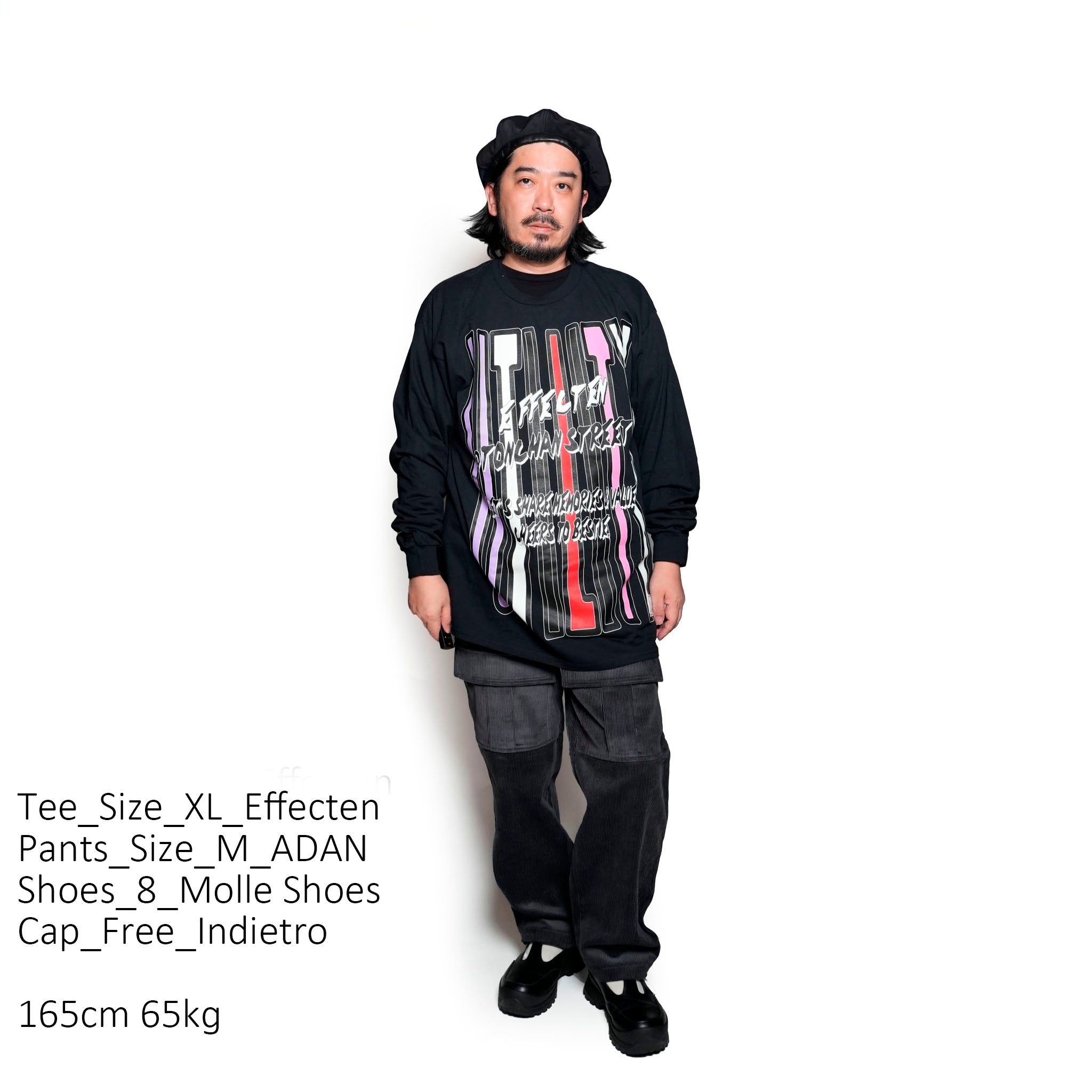 efxf-31_Black | Cheers To Bestie L/S Tee | Black【EFFECTEN_エフェクテン】