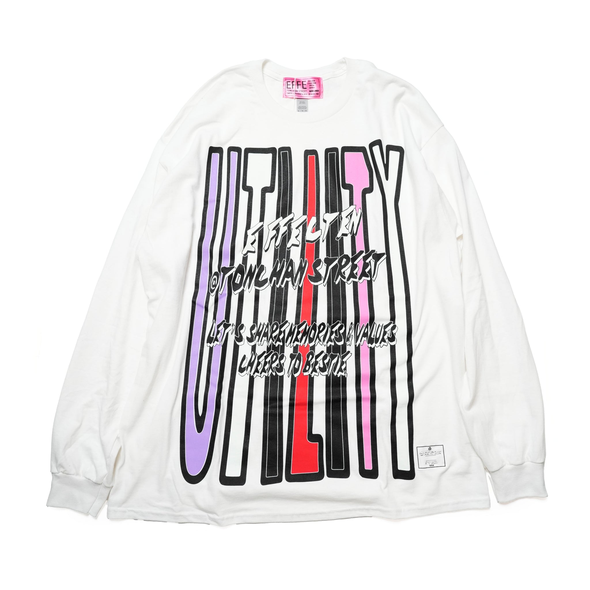 efxf-31_White | Cheers To Bestie L/S Tee | White【EFFECTEN_エフェクテン】