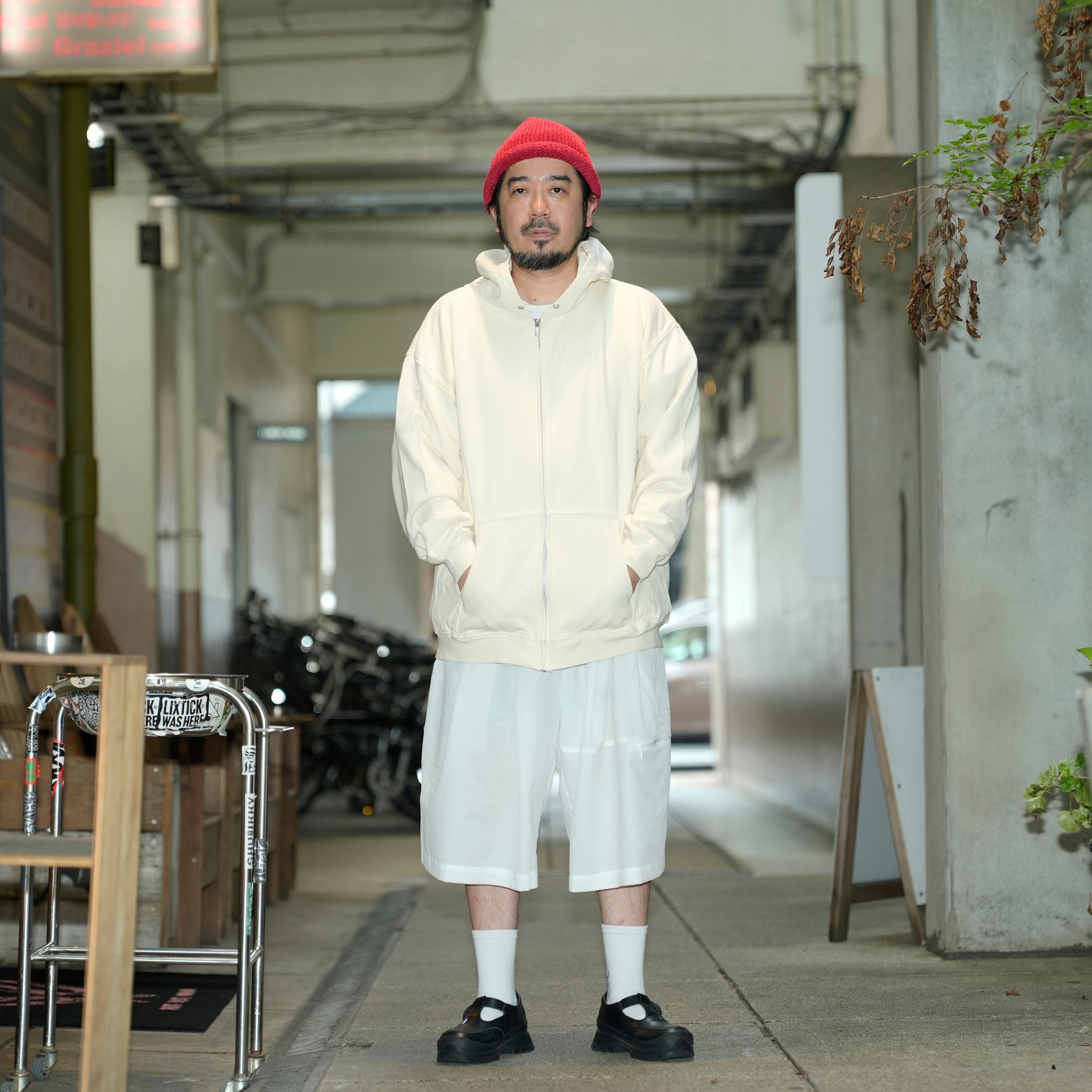 C2612901 | FLOWER EYES ZIP PARKA | Color_01-NATURAL |【NASNGWAM_ナスングワム】