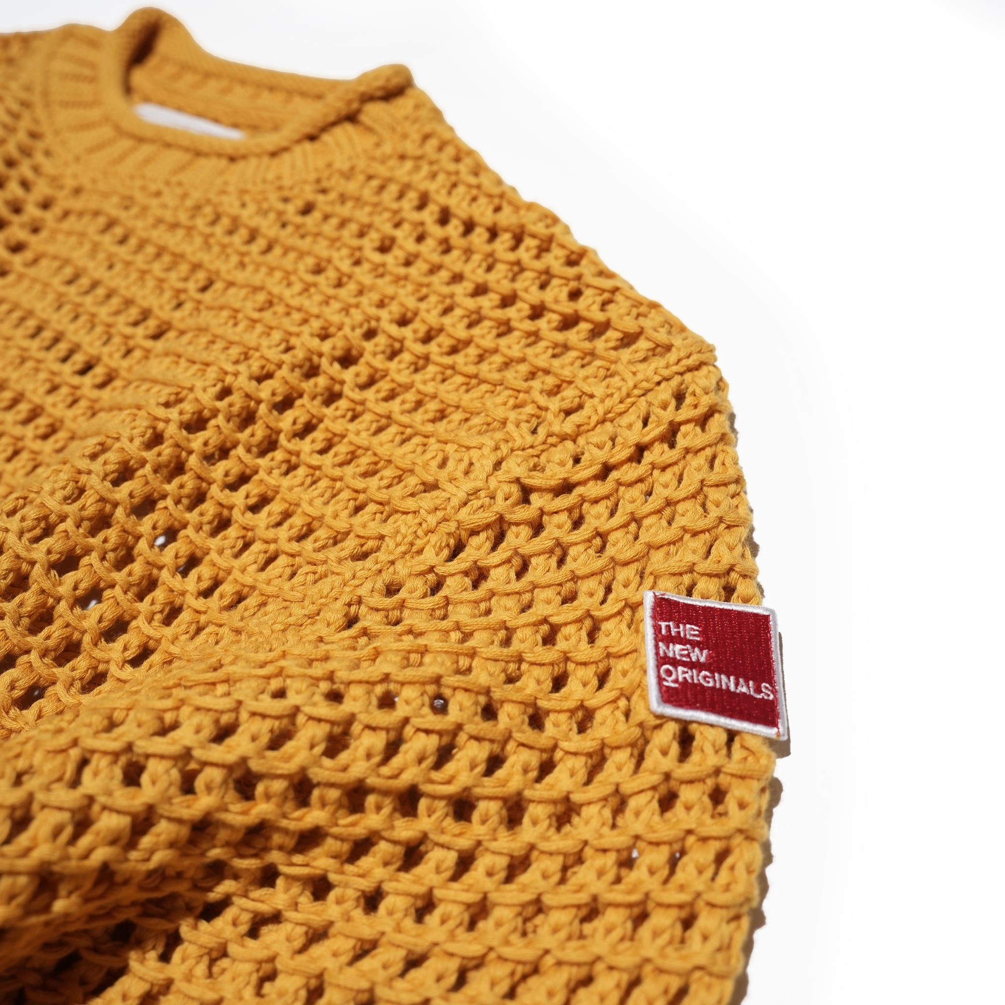 No:tno-05 | Name:Open Knit Crewneck | Color:Gold Fusion【THE NEW ORIGINALS_ザ ニュー オリジナルズ】