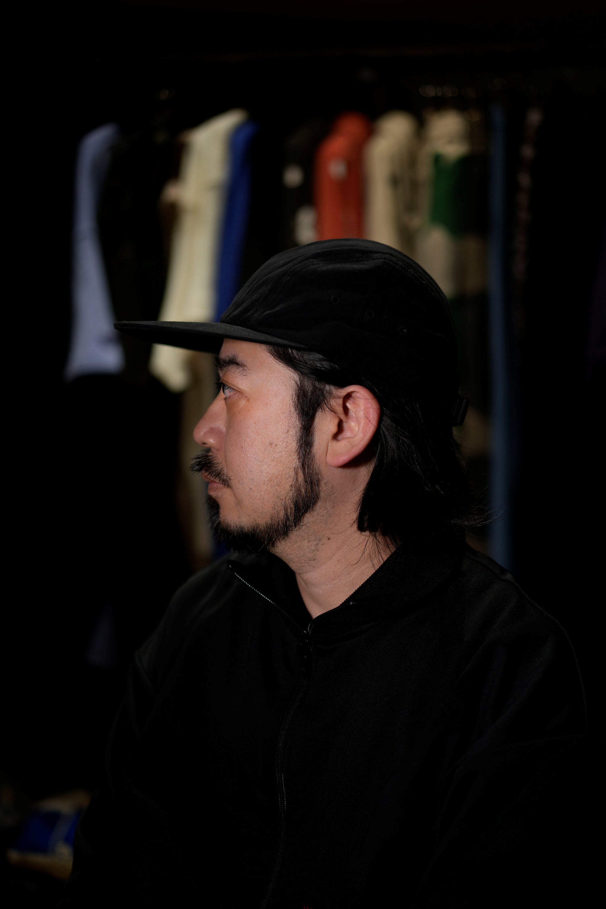 UN-023_AW23 | UNTRACE x IDSL EASY TIME 4 PANEL CAP_MICRO SUEDE | Color:Black【UNTRACE_アントレース】