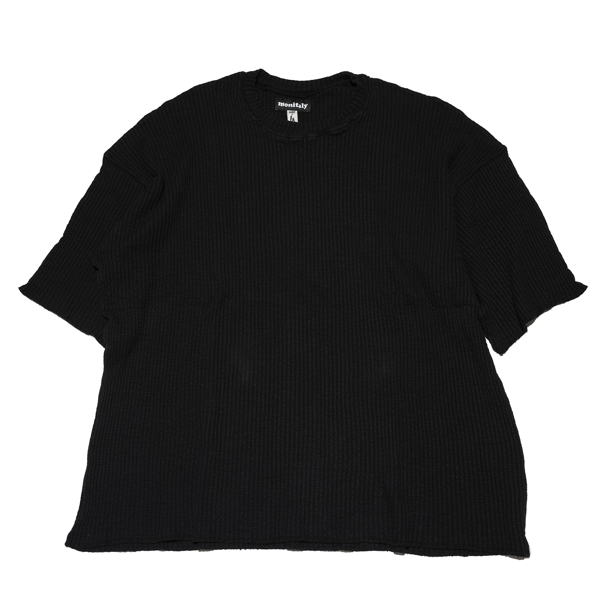 No:M31752-2 | Name:Thermal Cut Off Edges S/S | Color:Black【MONITALY_モニタリー】