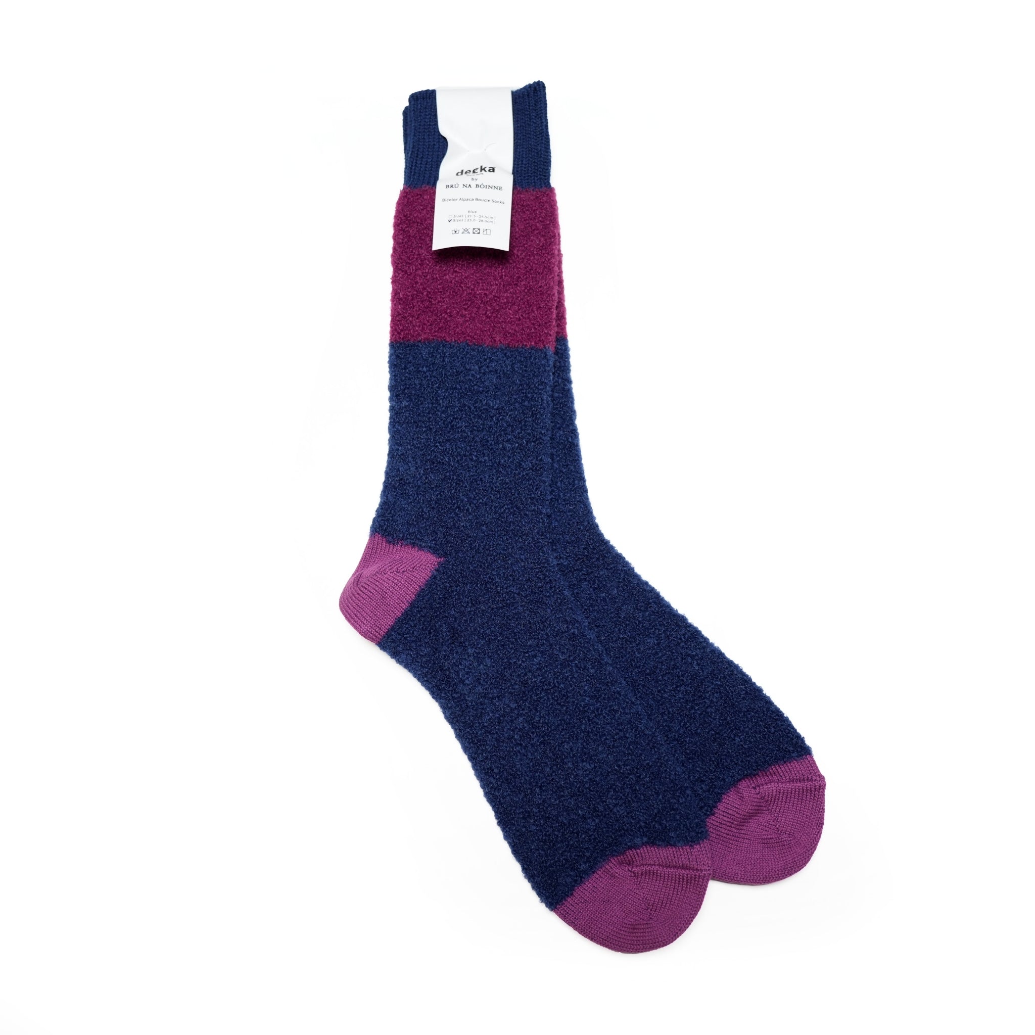 [BNB×de-42] Bicolor Alpaca Boucle Socks | Color:Blue【DECKA QUALITY SOCKS_デッカクオリティソックス】 (コピー)