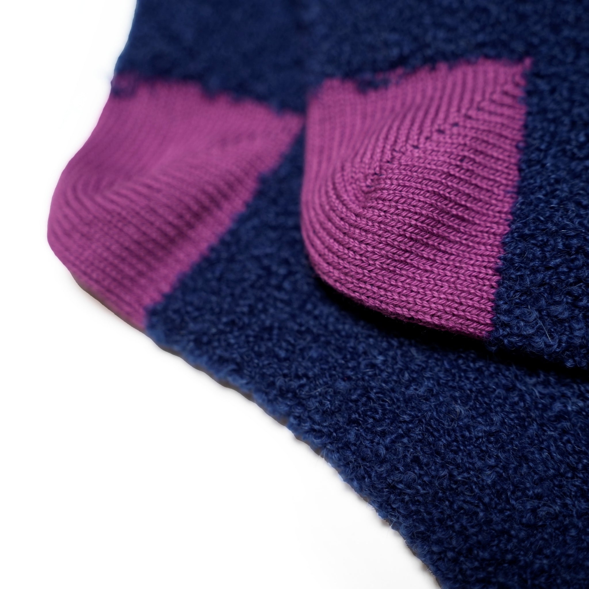 [BNB×de-42] Bicolor Alpaca Boucle Socks | Color:Blue【DECKA QUALITY SOCKS_デッカクオリティソックス】 (コピー)