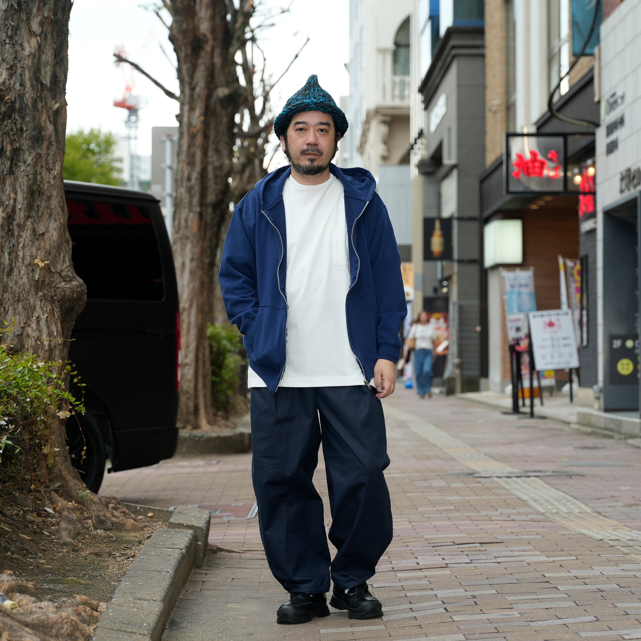 C2612901 | FLOWER EYES ZIP PARKA | Color_02-Navy |【NASNGWAM_ナスングワム】