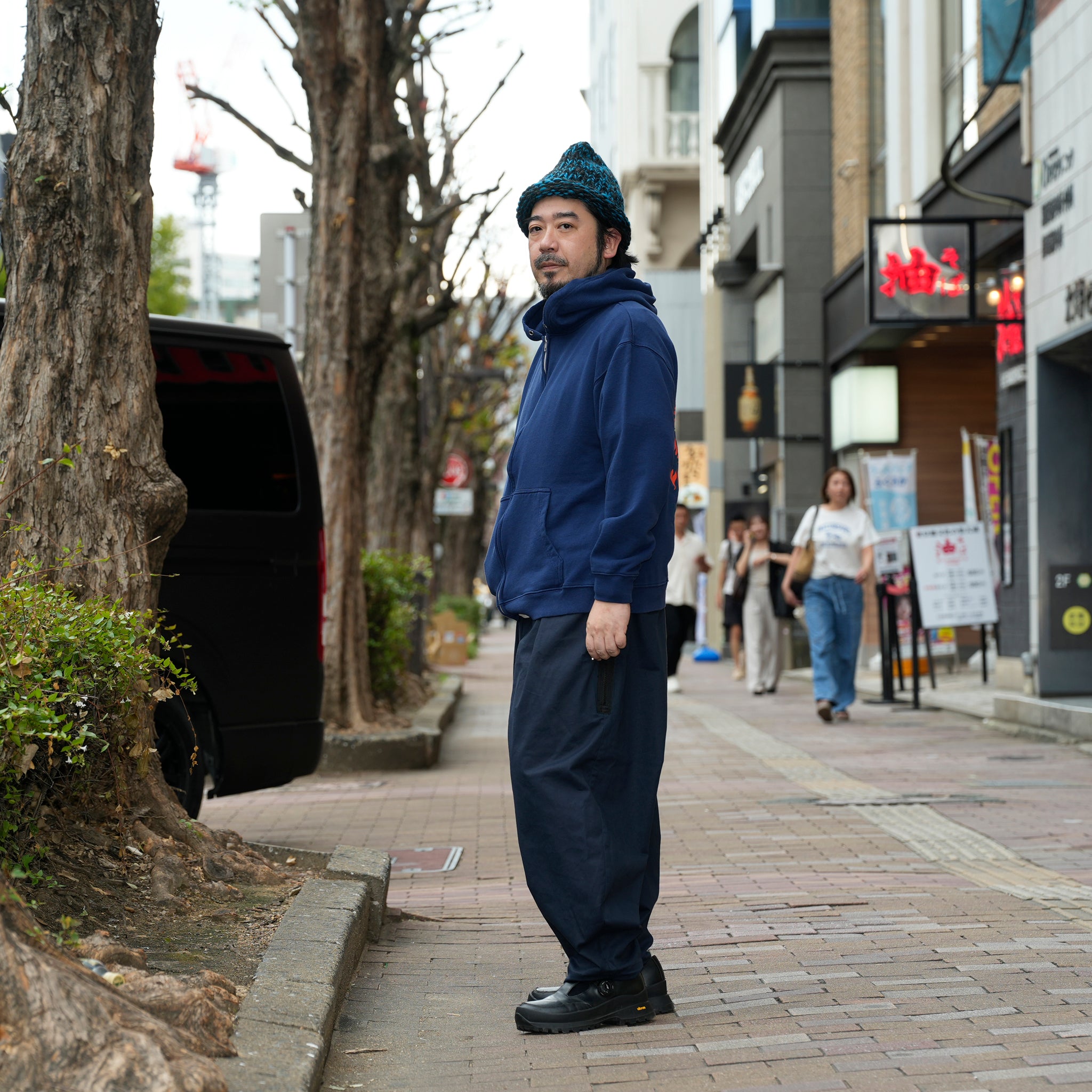 C2612901 | FLOWER EYES ZIP PARKA | Color_02-Navy |【NASNGWAM_ナスングワム】