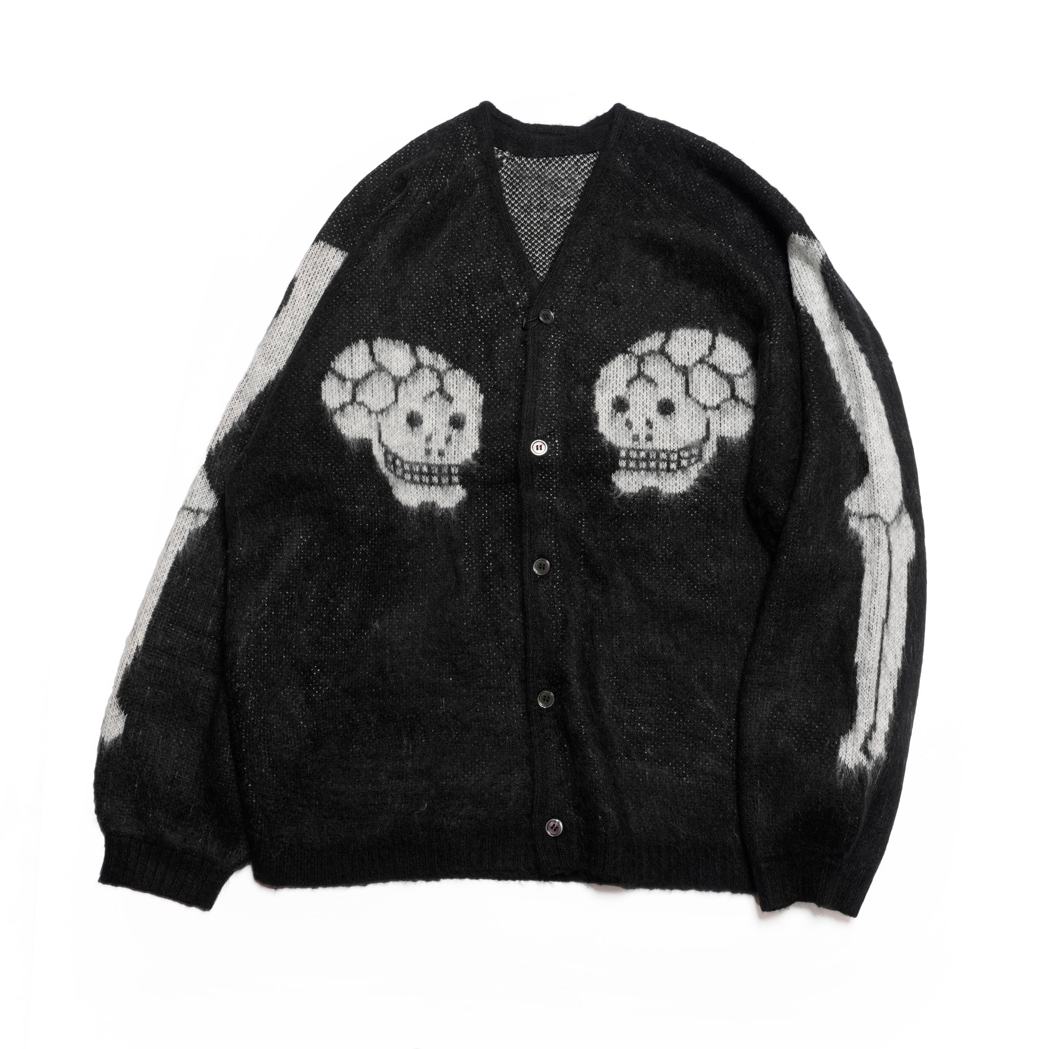 raglan sleeve logo cardigan | Color_Skull | No_tl25f022_skull【THRIFTY LOOK_スリフティールック】