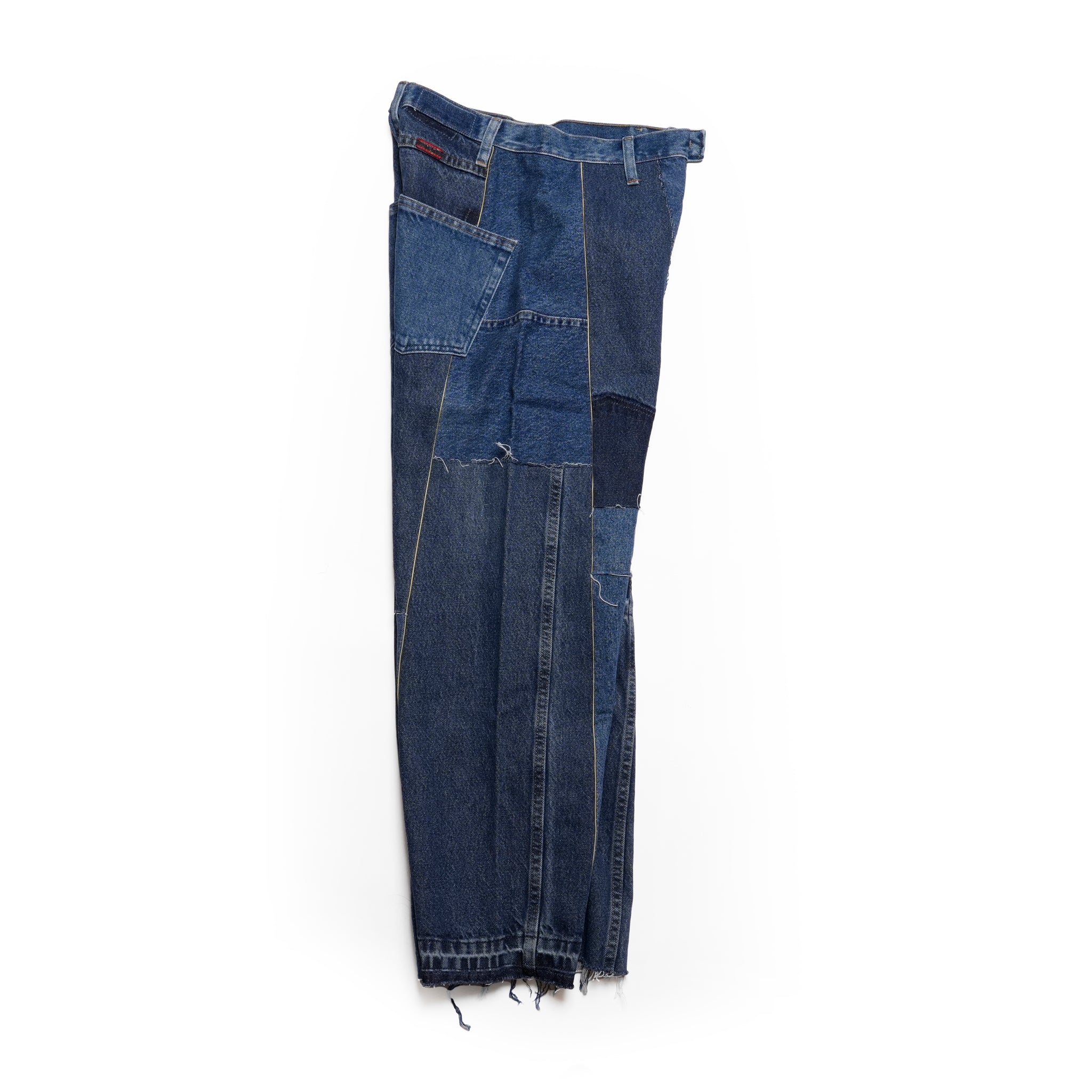AT-268 | パッチワークデニムパンツ　パターンver | Color:A | Size:S【REHERSALL_リハーズオール】