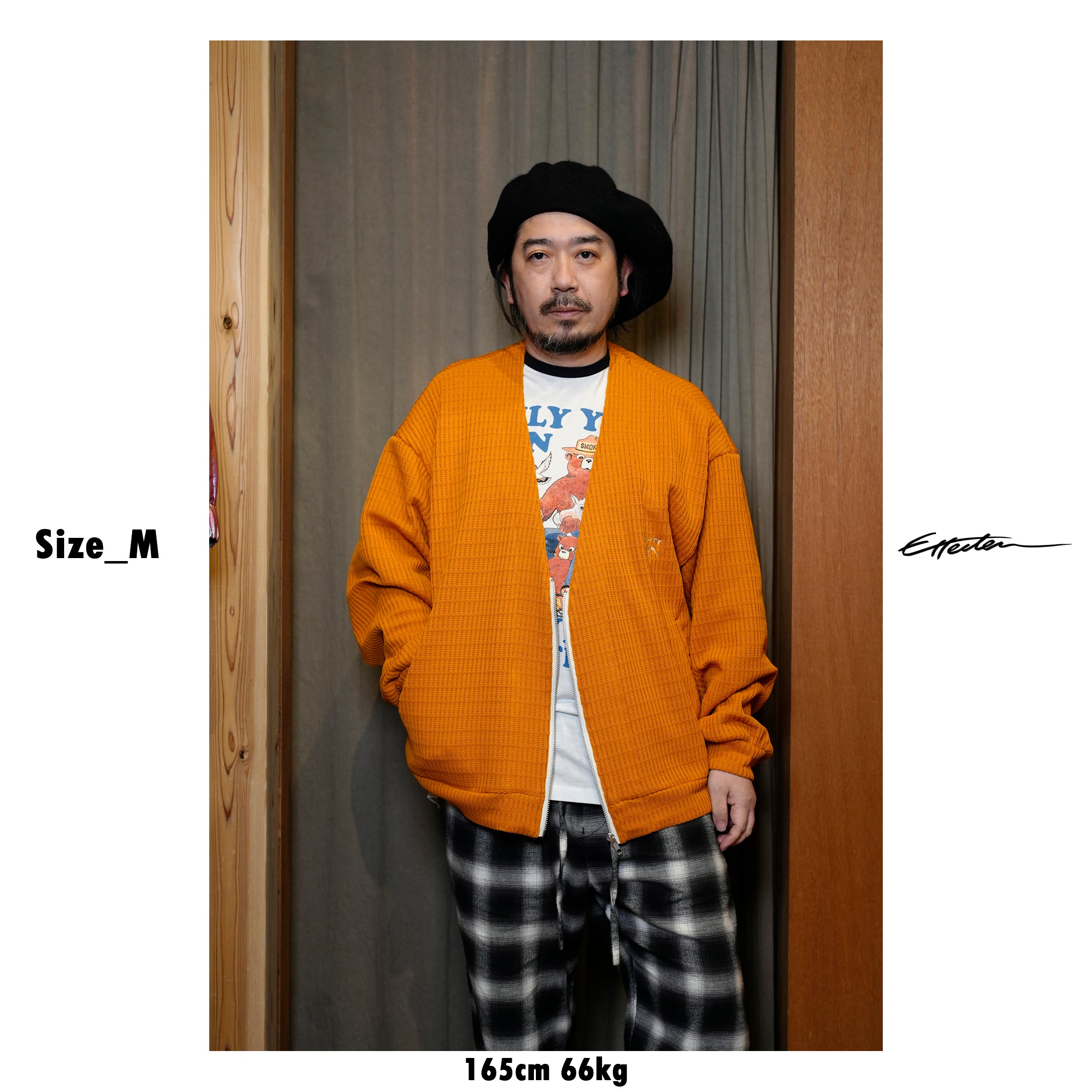 efmm-23_Orange | Front Zip Cardigan | Color:Orange【EFFECTEN_エフェクテン】【archive】