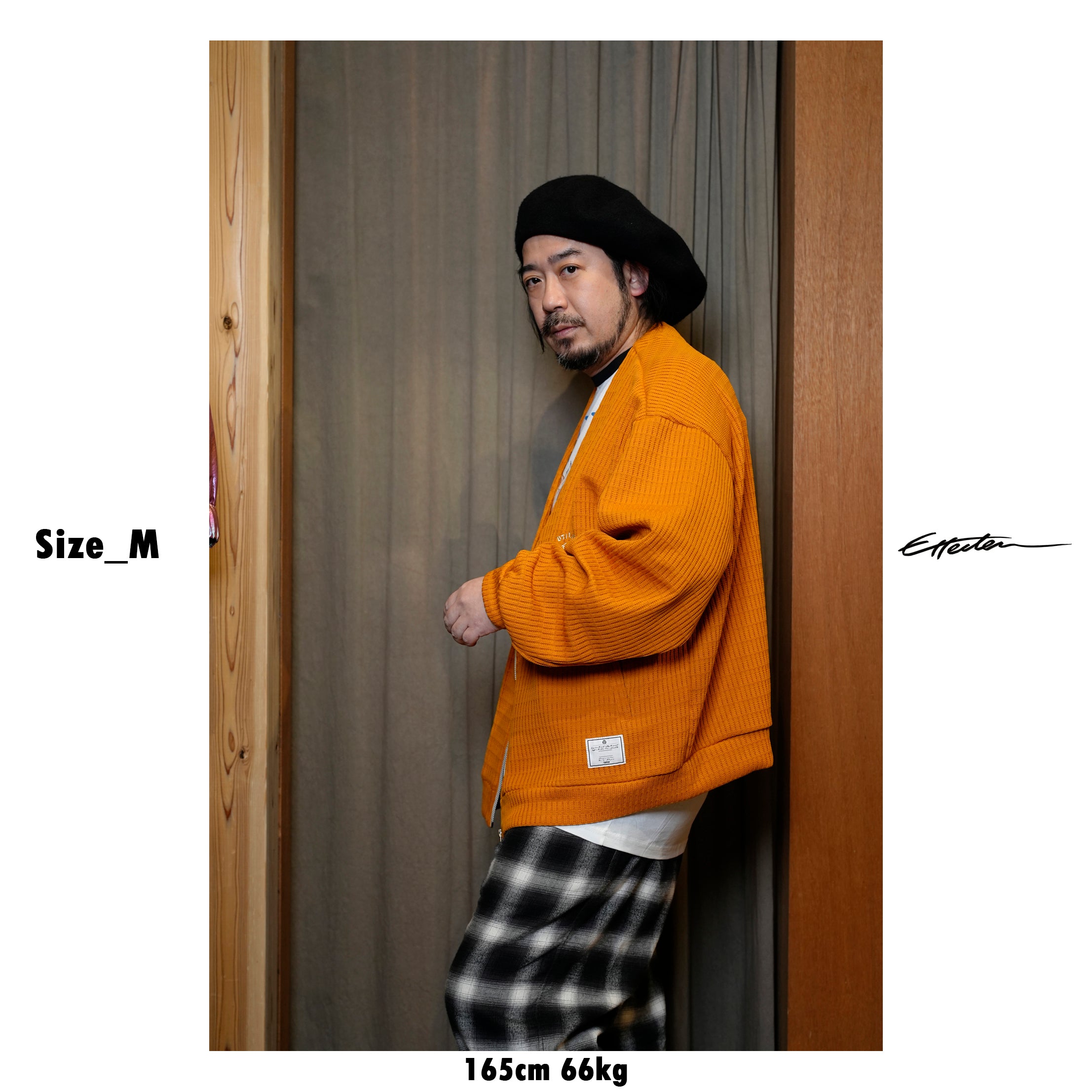 efmm-23_Orange | Front Zip Cardigan | Color:Orange【EFFECTEN_エフェクテン】【archive】