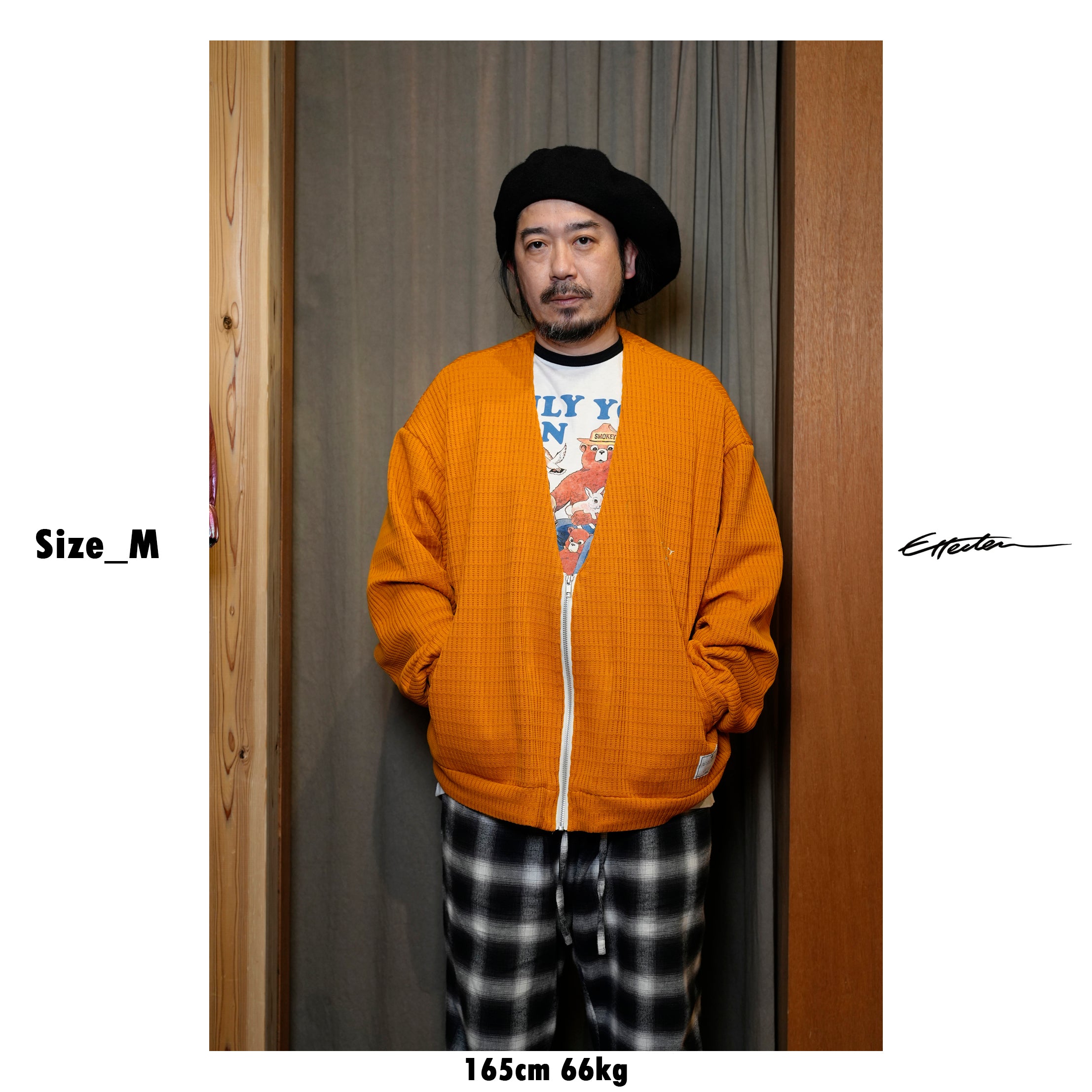efmm-23_Orange | Front Zip Cardigan | Color:Orange【EFFECTEN_エフェクテン】【archive】