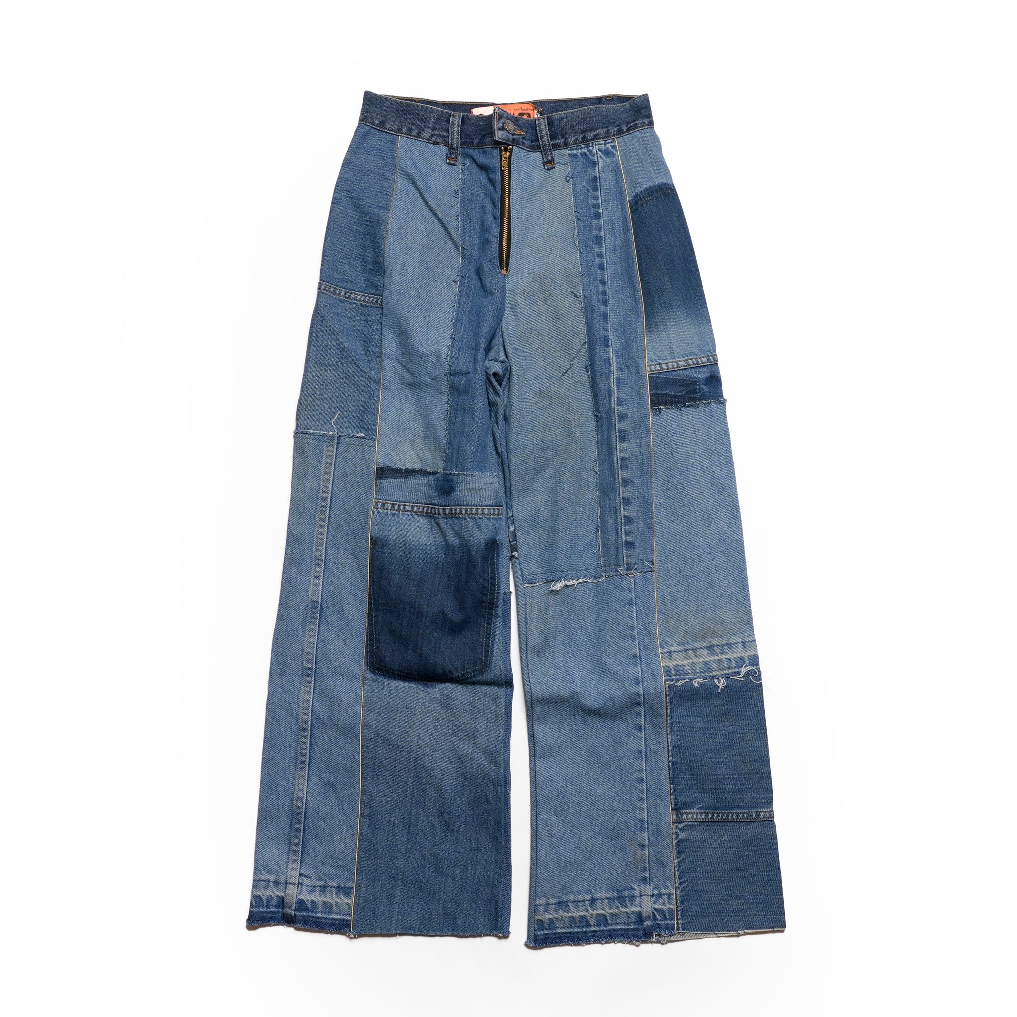 AT-268 | パッチワークデニムパンツ　パターンver | Color:C | Size:S【REHERSALL_リハーズオール】