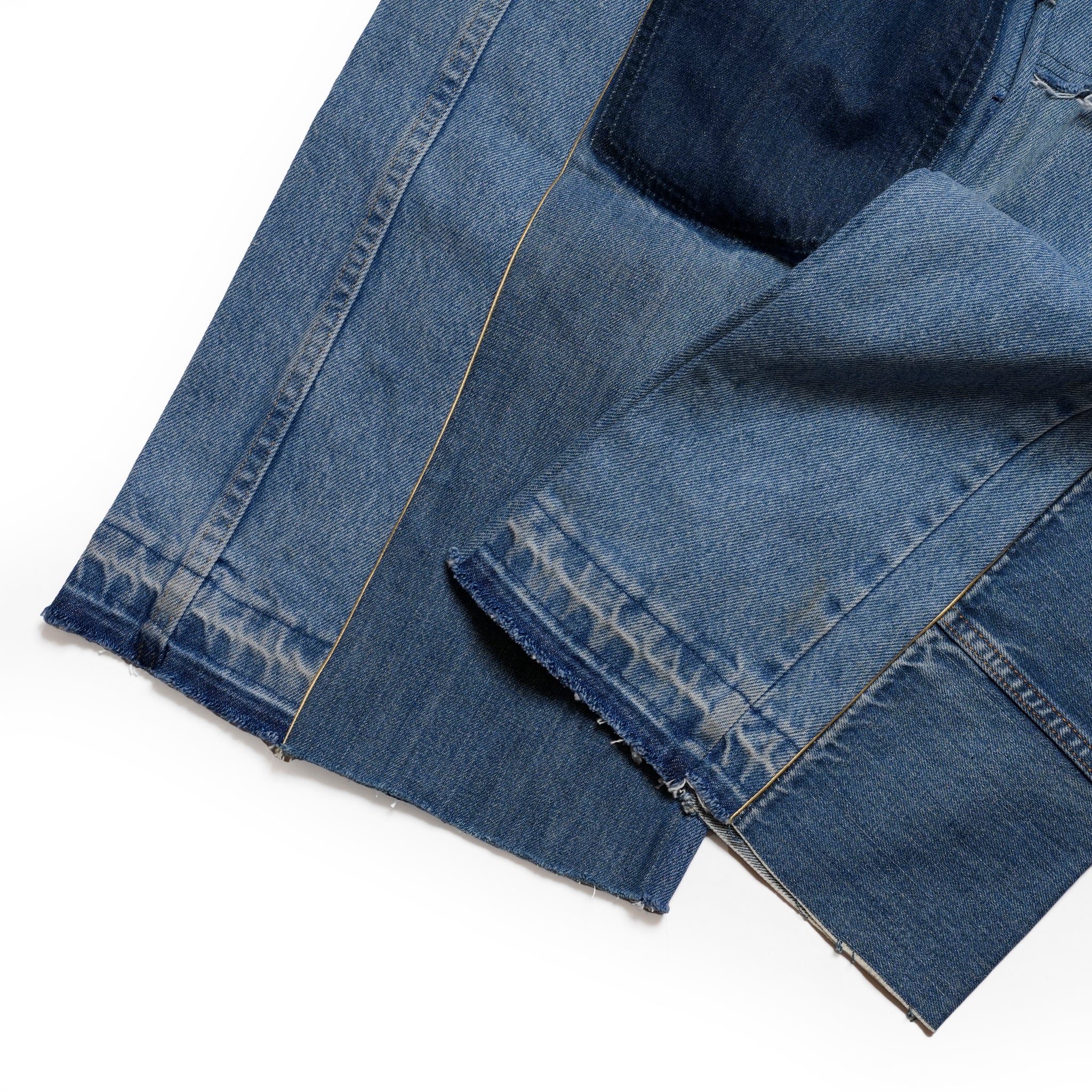 AT-268 | パッチワークデニムパンツ　パターンver | Color:C | Size:S【REHERSALL_リハーズオール】