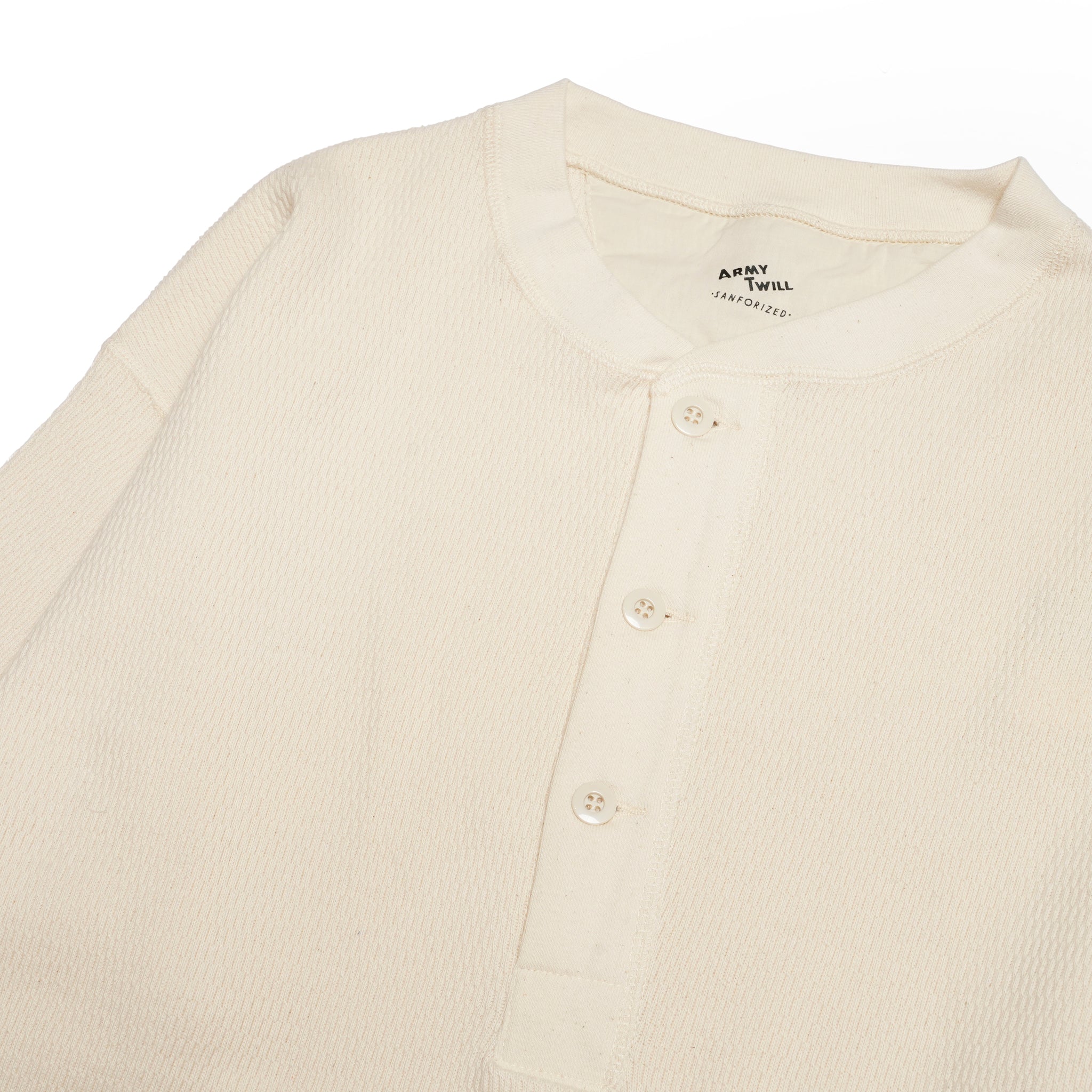 Honeycomb Henley LS Tee | Color_Ecru / Black / Orange / Blue | No_am-2553007【ARMY TWILL_アーミーツイル】
