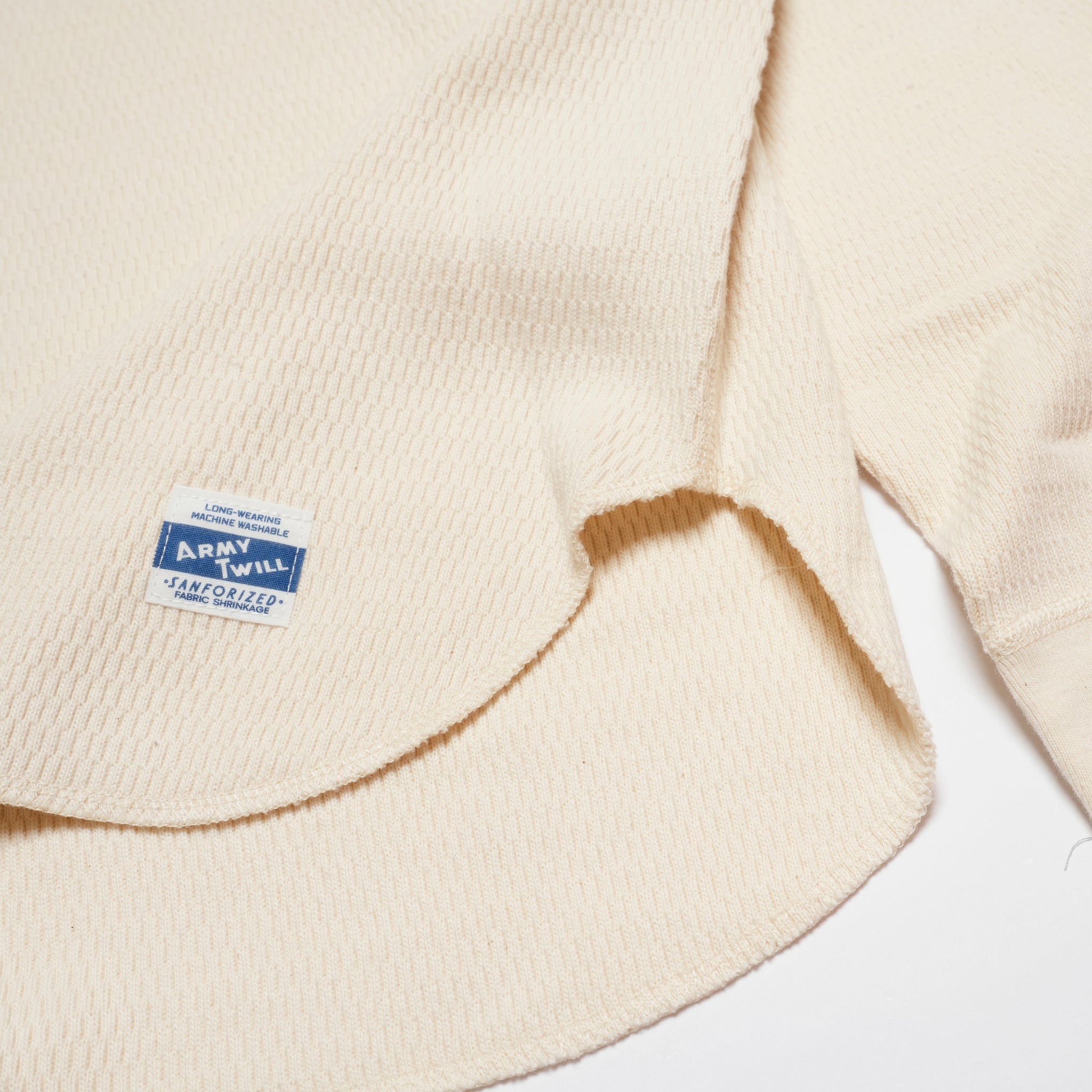 Honeycomb Henley LS Tee | Color_Ecru / Black / Orange / Blue | No_am-2553007【ARMY TWILL_アーミーツイル】