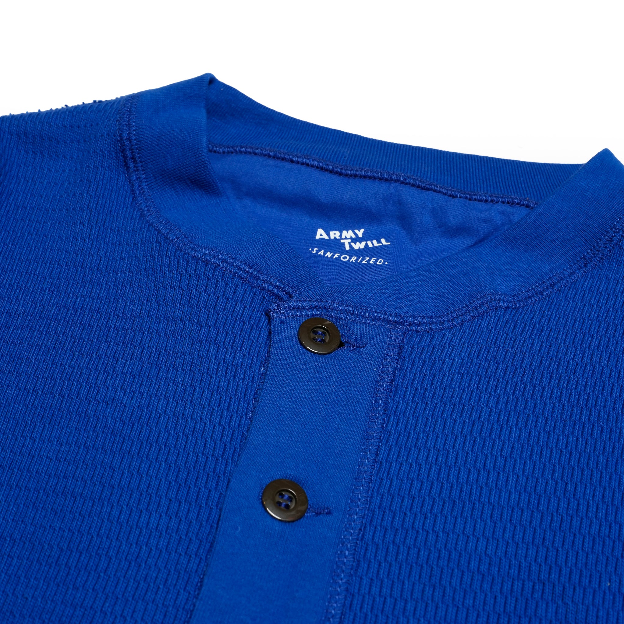 Honeycomb Henley LS Tee | Color_Ecru / Black / Orange / Blue | No_am-2553007【ARMY TWILL_アーミーツイル】