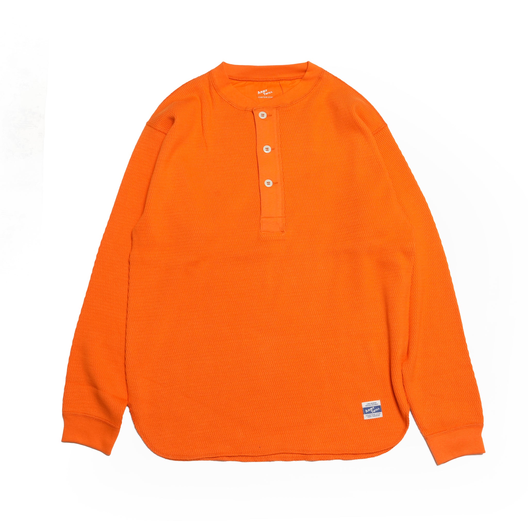 Honeycomb Henley LS Tee | Color_Ecru / Black / Orange / Blue | No_am-2553007【ARMY TWILL_アーミーツイル】