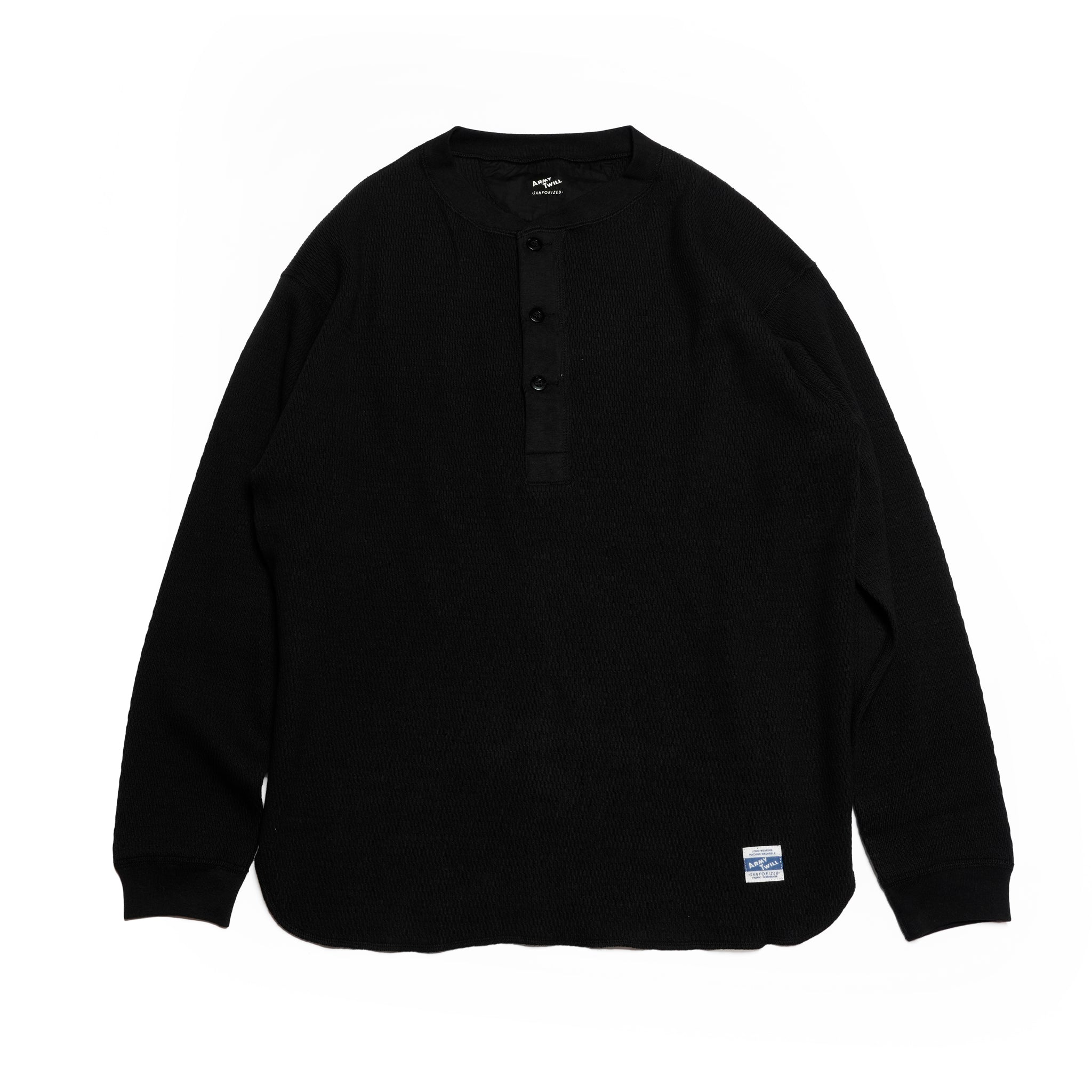 Honeycomb Henley LS Tee | Color_Ecru / Black / Orange / Blue | No_am-2553007【ARMY TWILL_アーミーツイル】