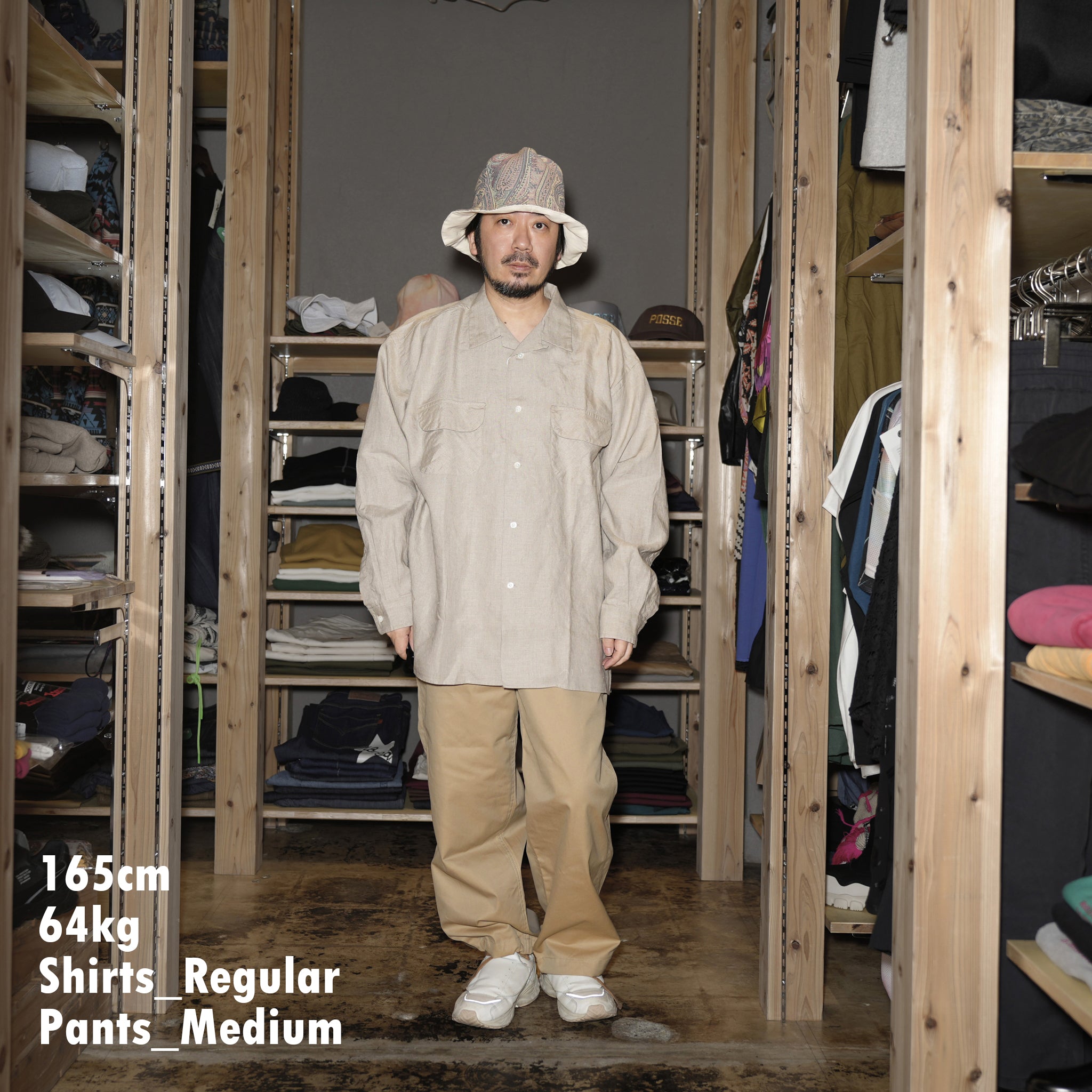 Name: CAMP COLLAR SHIRT | Color:BEIGE LINEN | Size:Regular/Tall 【CITYLIGHTS PRODUCTS_シティライツプロダクツ】