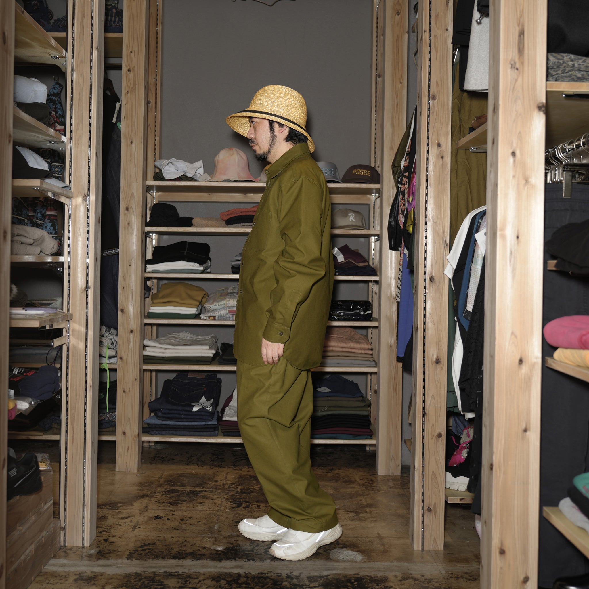 ve2024ss01A | PANTALONE LAVORO_Long LIMITED FABRIC | Color:Hungary Military Olive 【VECCHI_ベッチ】