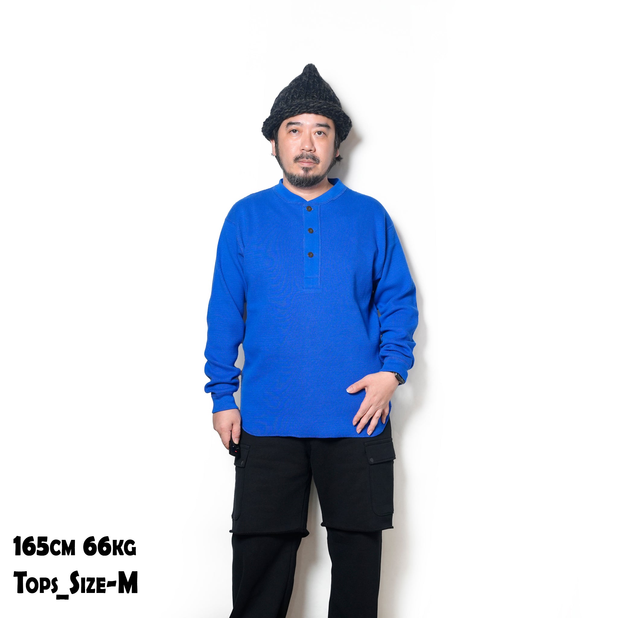 Honeycomb Henley LS Tee | Color_Ecru / Black / Orange / Blue | No_am-2553007【ARMY TWILL_アーミーツイル】