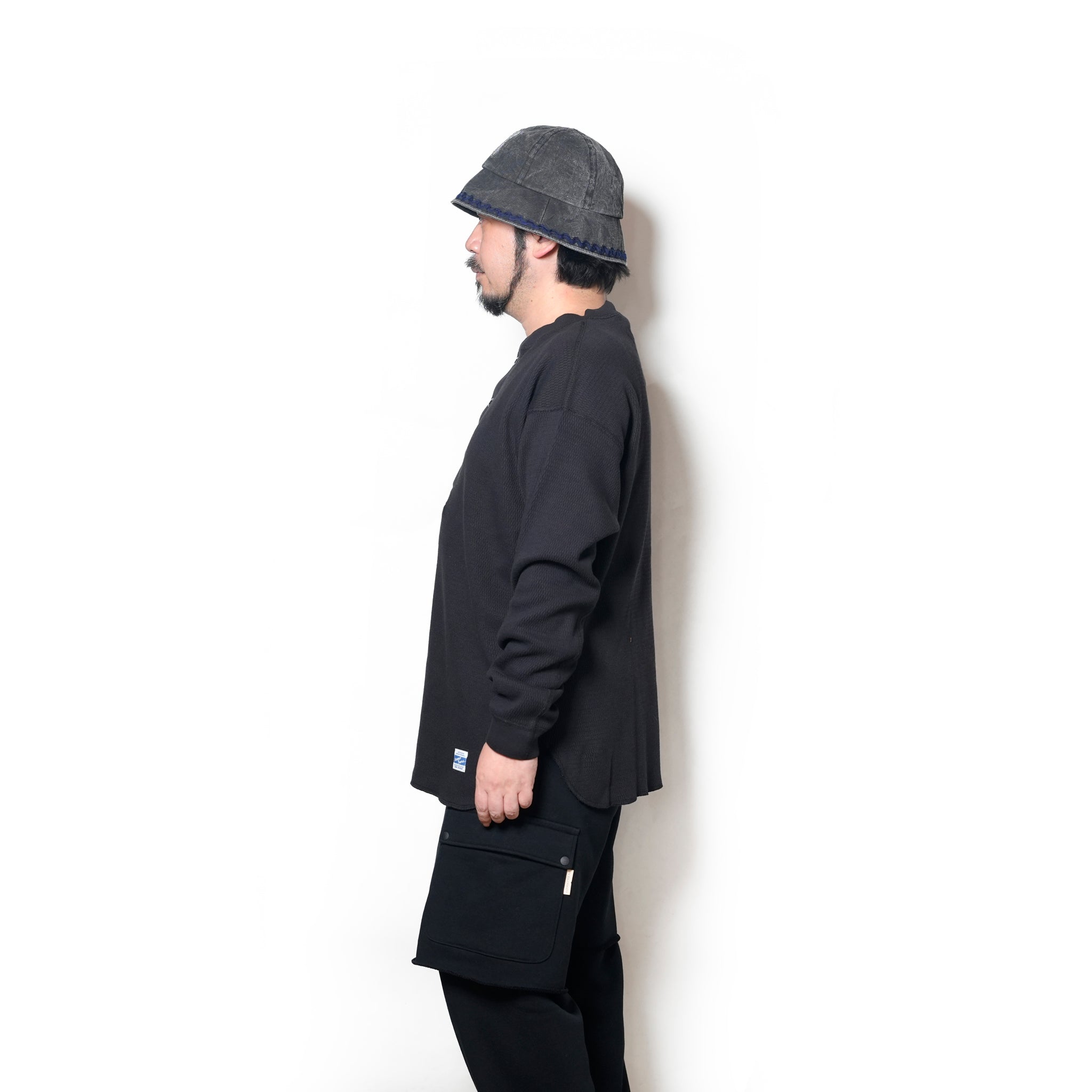 Honeycomb Henley LS Tee | Color_Ecru / Black / Orange / Blue | No_am-2553007【ARMY TWILL_アーミーツイル】