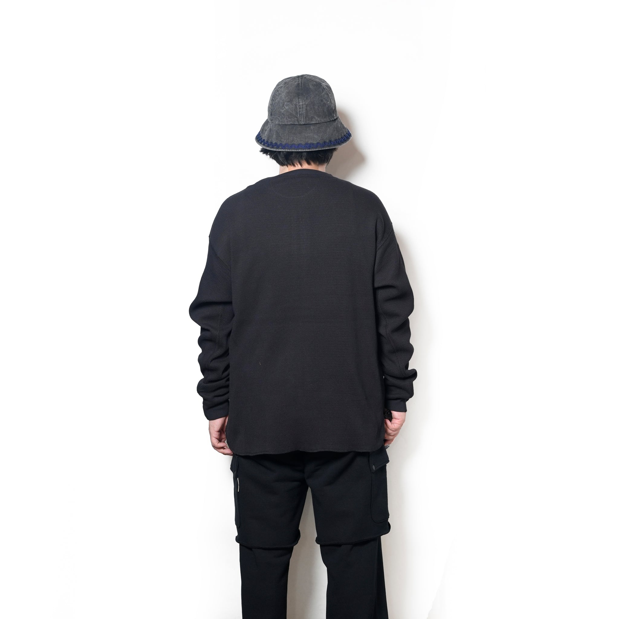 Honeycomb Henley LS Tee | Color_Ecru / Black / Orange / Blue | No_am-2553007【ARMY TWILL_アーミーツイル】