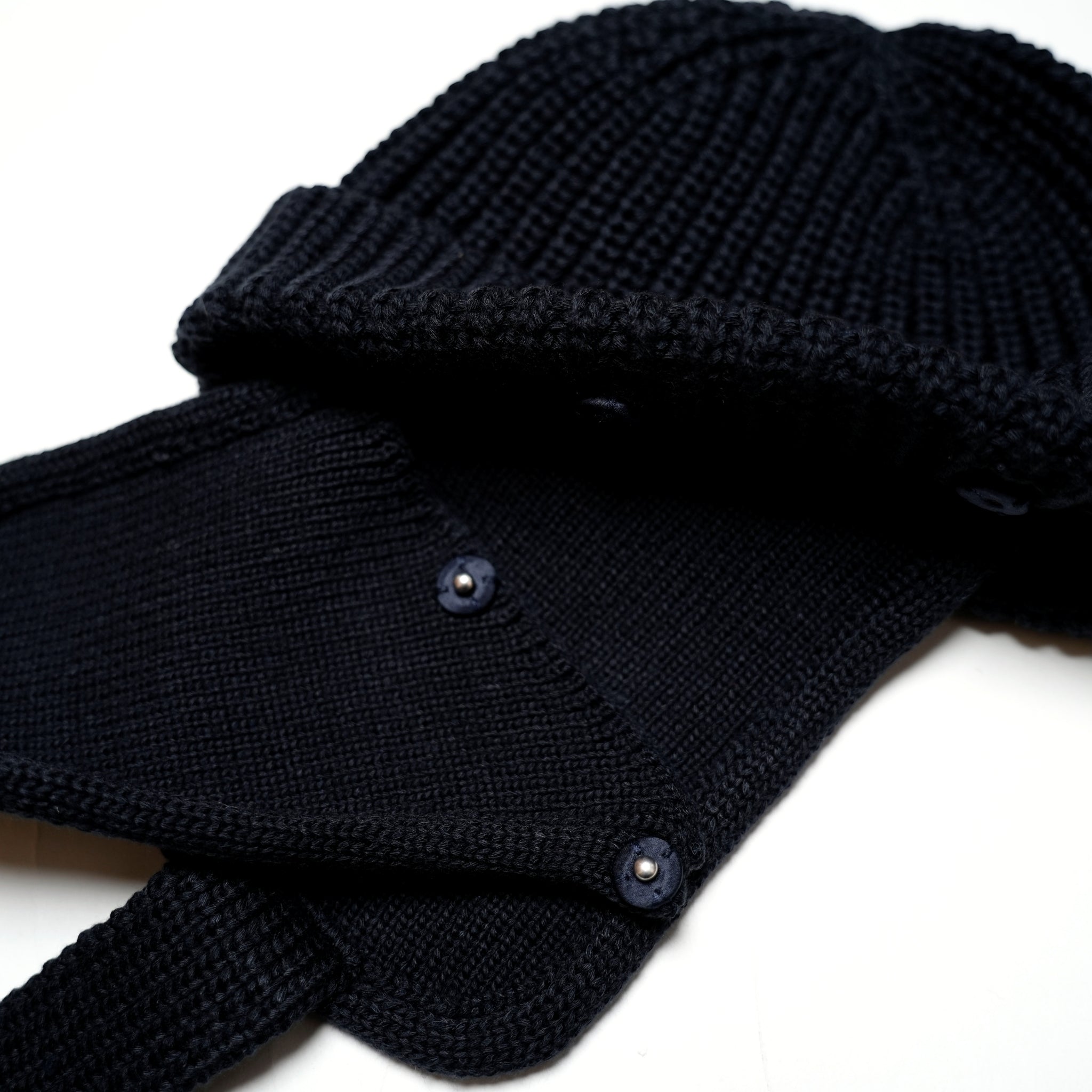 Custom RIB Knit Cap | Color:Black/Olive | Size:Free【AMBERGLEAM_アンバーグリーム】|1228141122