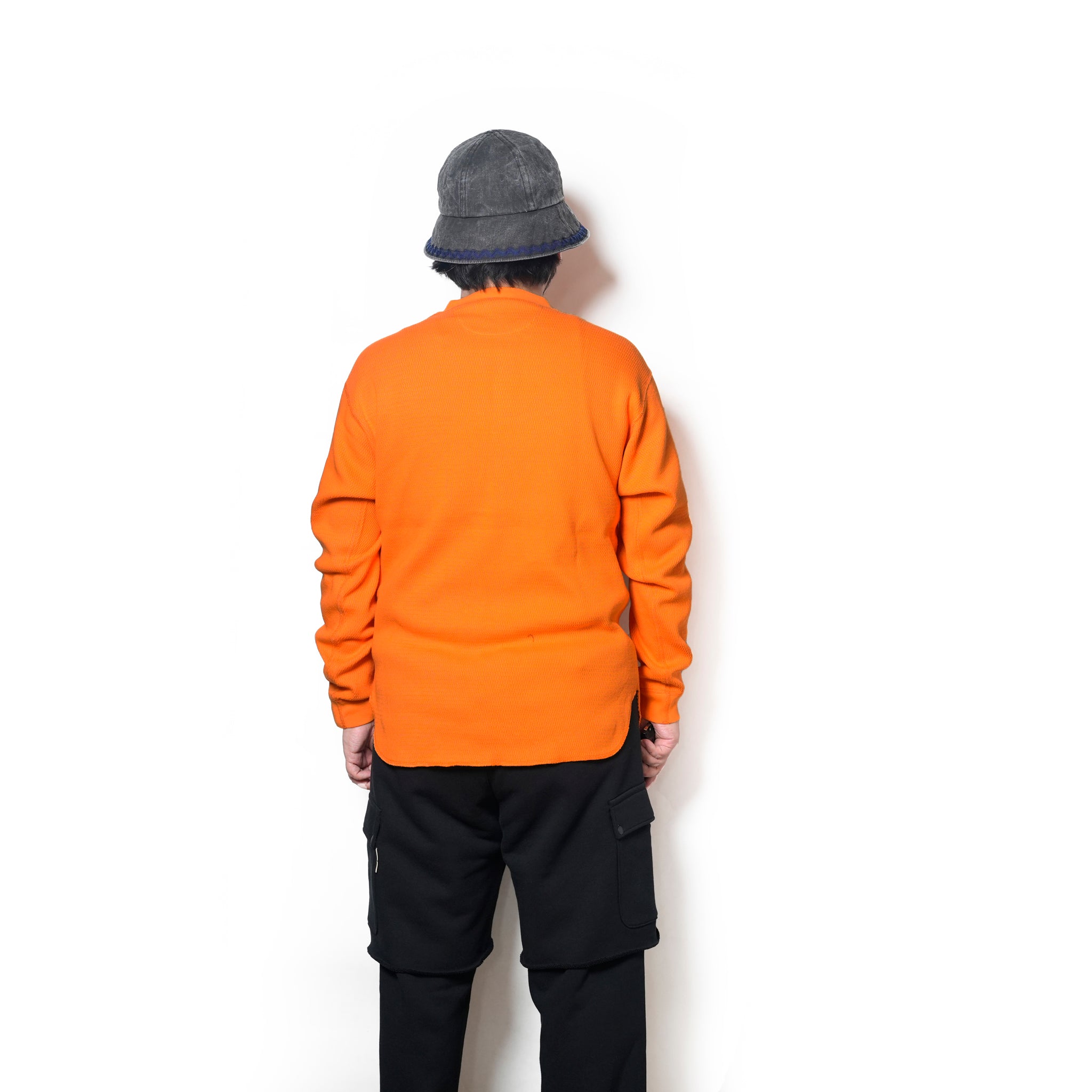 Honeycomb Henley LS Tee | Color_Ecru / Black / Orange / Blue | No_am-2553007【ARMY TWILL_アーミーツイル】