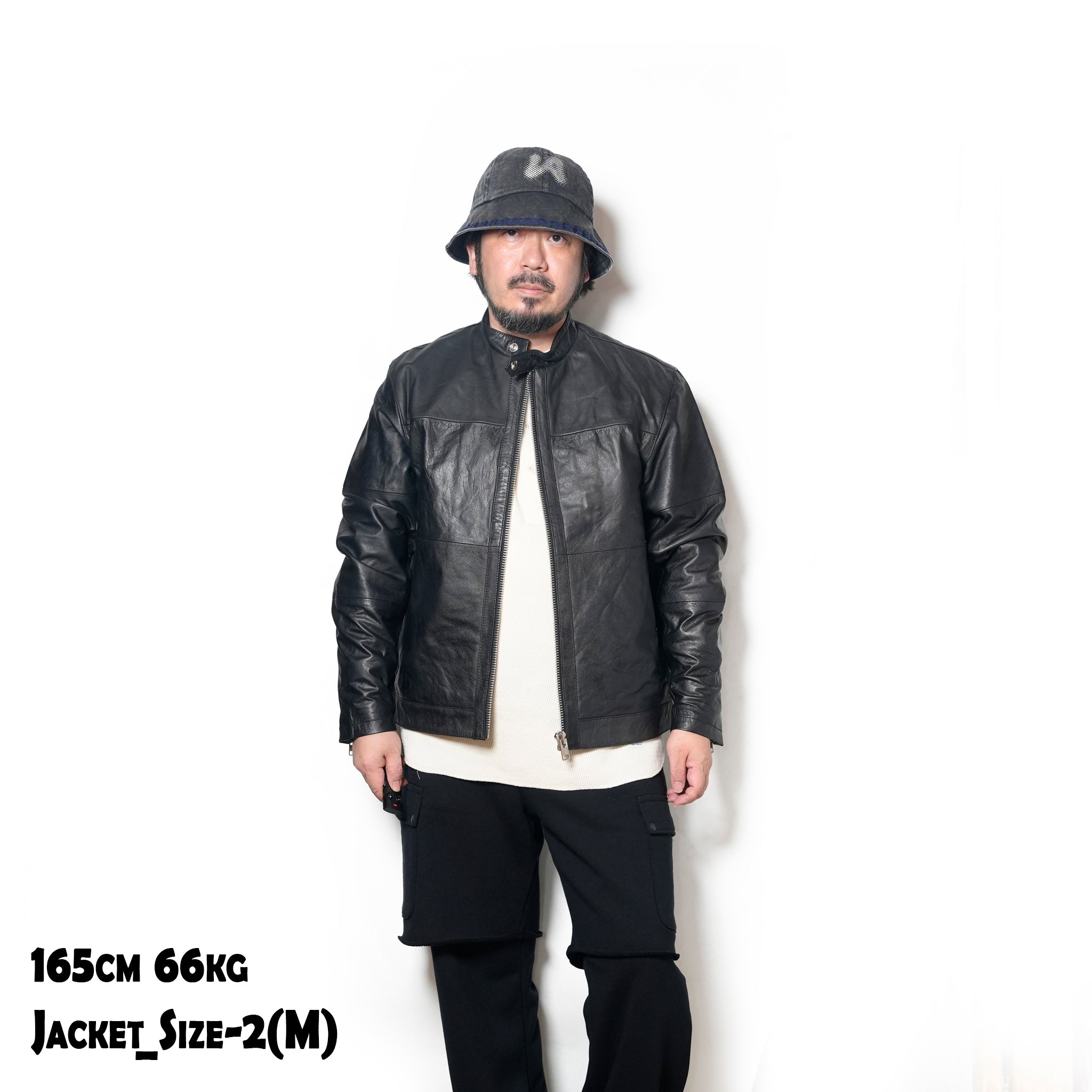 Reproduct Leather Single Riders | Color_Black | No_M-2407651【MODEM DESIGN_モデムデザイン】