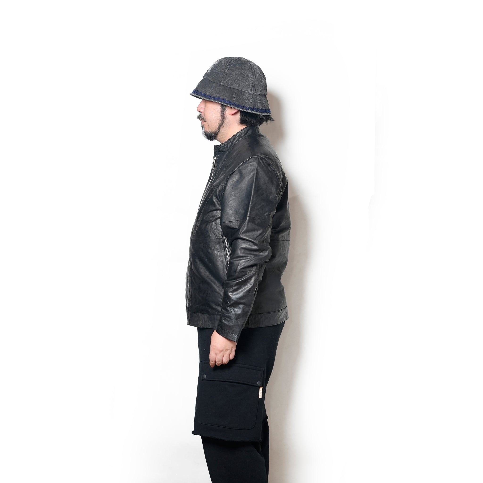 Reproduct Leather Single Riders | Color_Black | No_M-2407651【MODEM DESIGN_モデムデザイン】