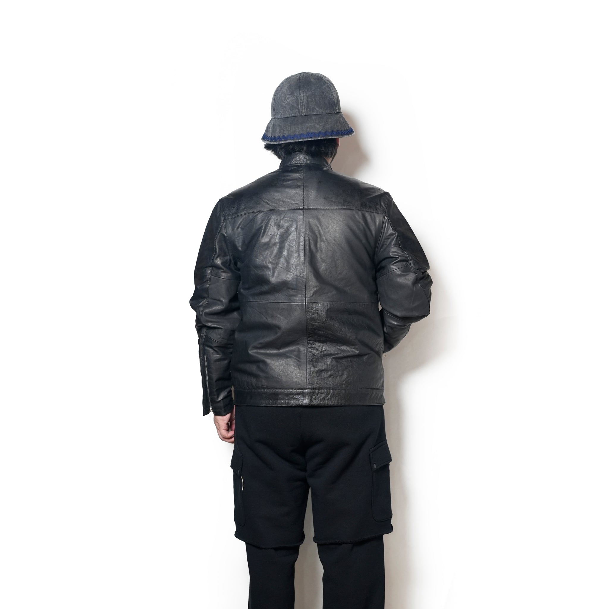 Reproduct Leather Single Riders | Color_Black | No_M-2407651【MODEM DESIGN_モデムデザイン】