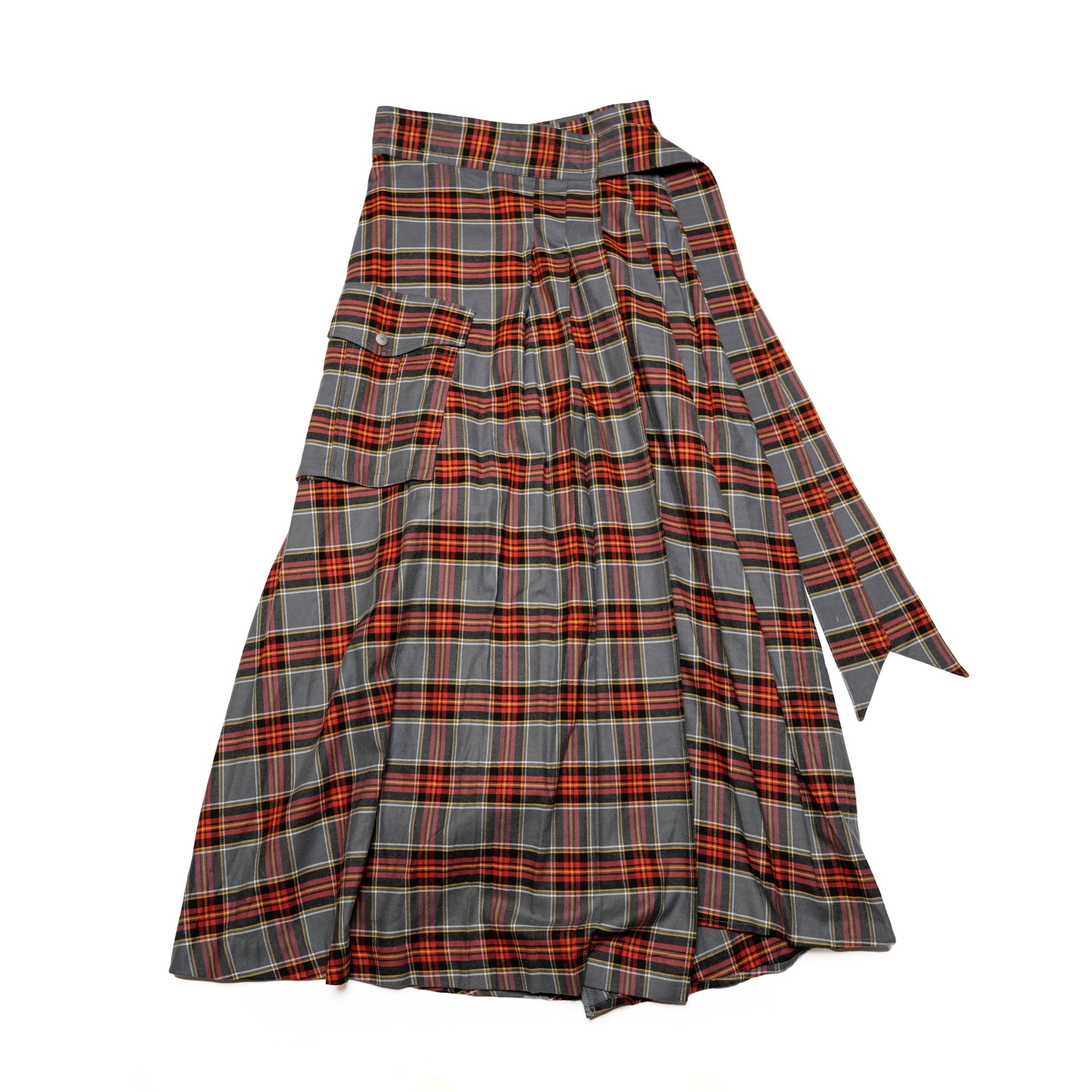 Pleats Wrap Skirt | Color:Red Plaid【AMBERGLEAM_アンバーグリーム】| 1225141112