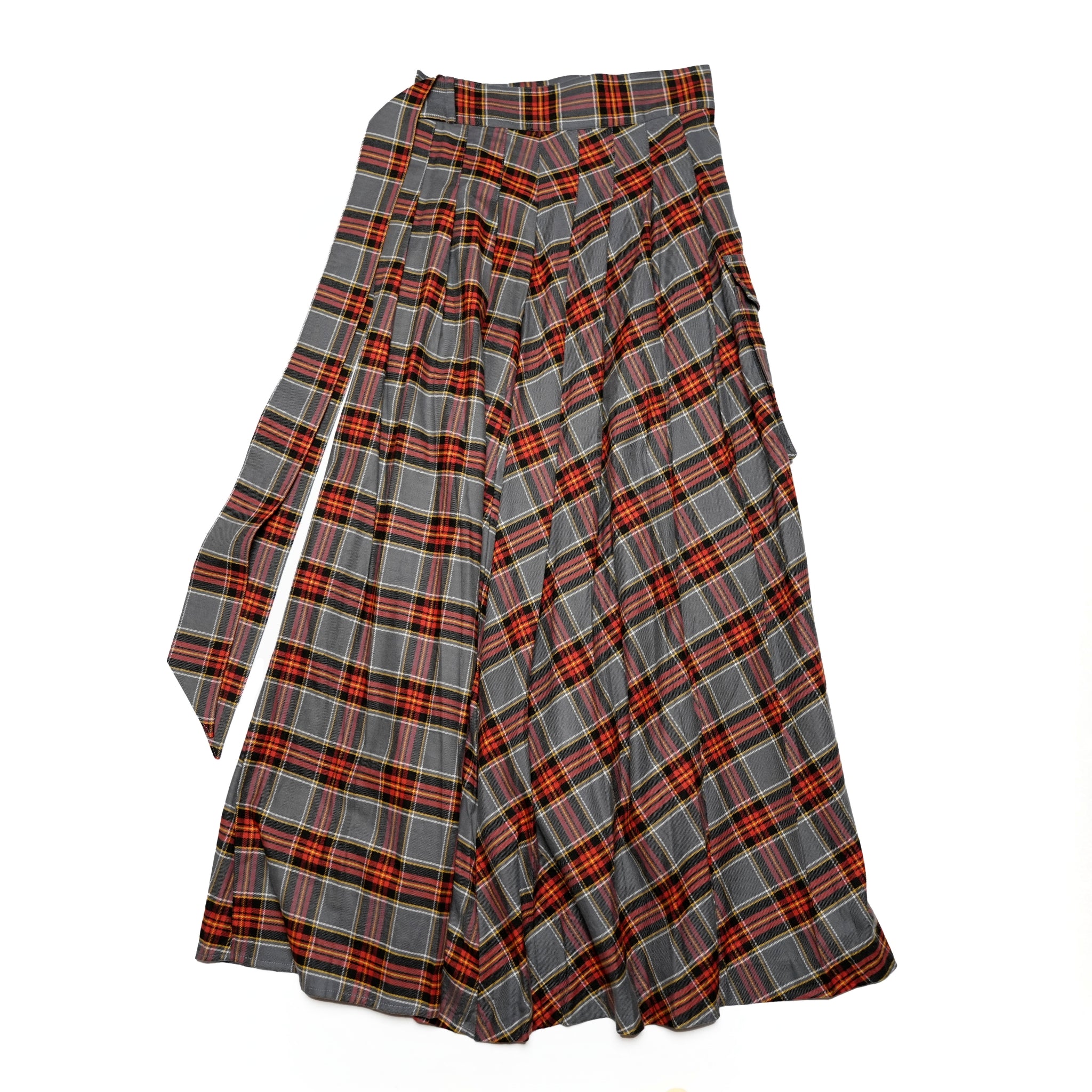 Pleats Wrap Skirt | Color:Red Plaid【AMBERGLEAM_アンバーグリーム】| 1225141112