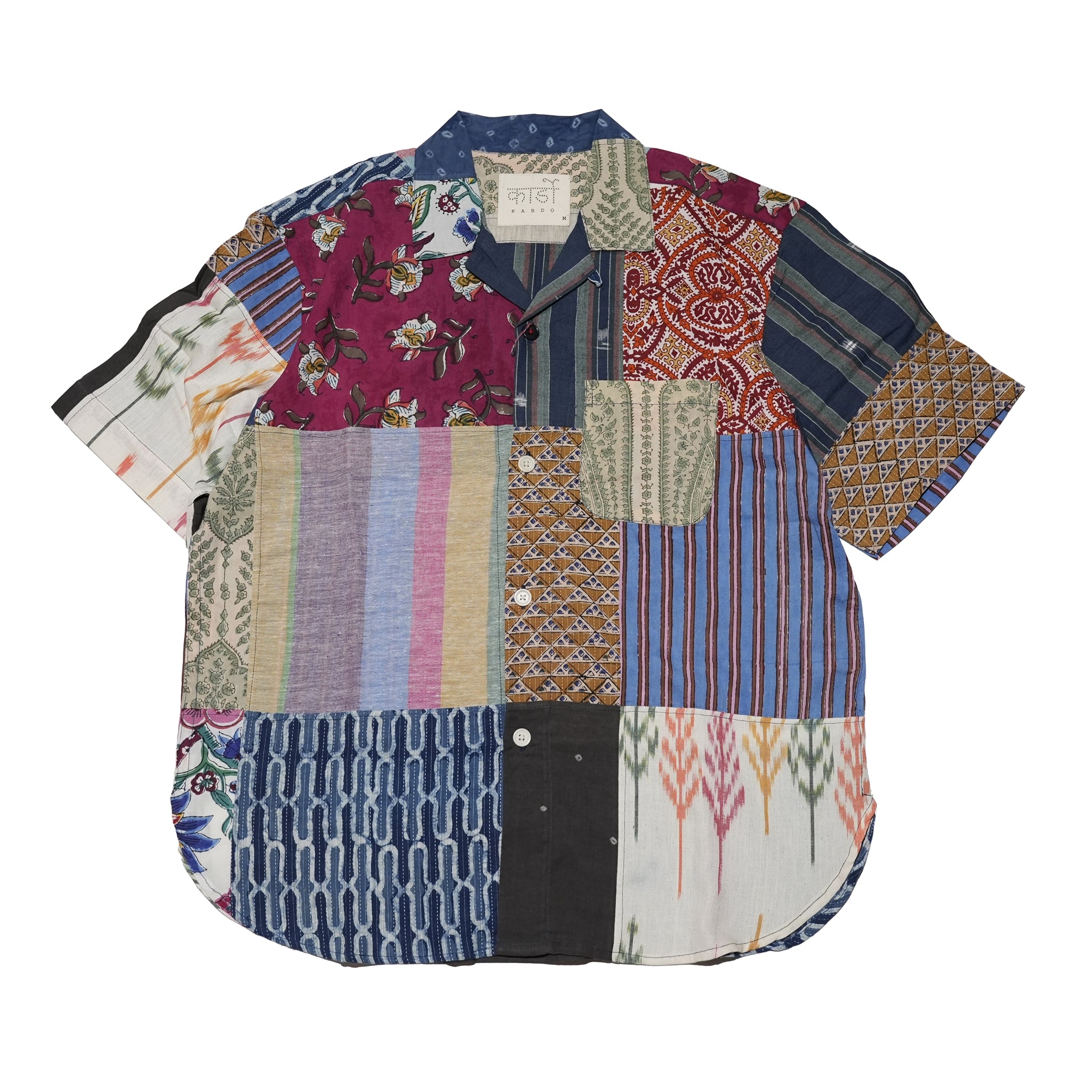 No:RONEN_patch | Name:OVER SIZED CAMP COLLAR, SS SHIRT | Color:Patchwork  05【KARDO_カルド】【入荷予定アイテム・入荷連絡可能】メンズ トップス