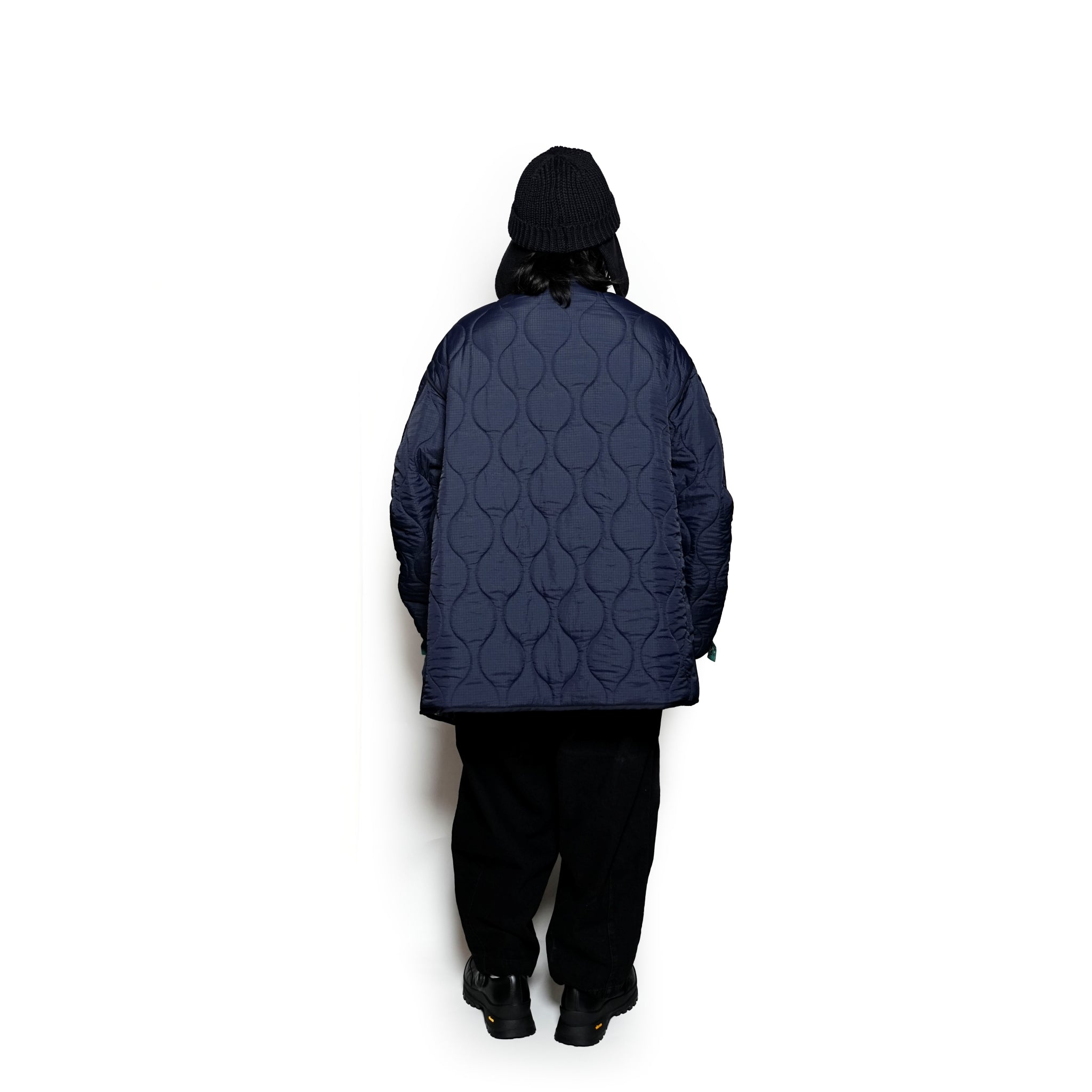 G63101_NV | REVERSIBLE QUILT LONG LINER JACKET-NV【GORT_ゴート】