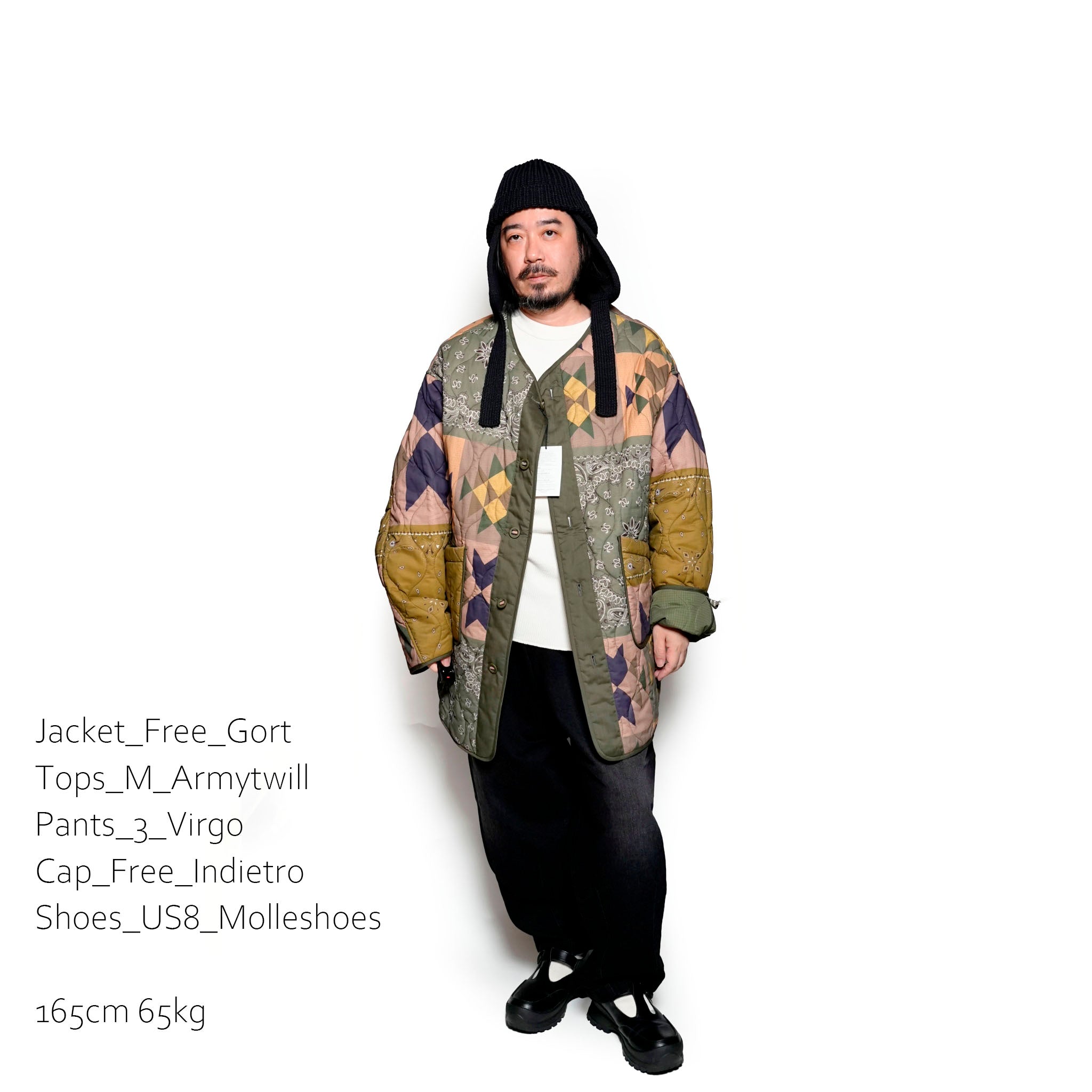 G63101_KH | REVERSIBLE QUILT LONG LINER JACKET-KH【GORT_ゴート】