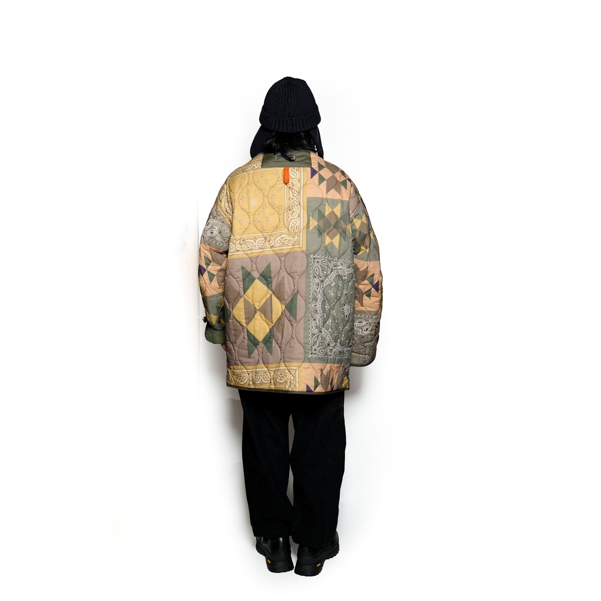 G63101_KH | REVERSIBLE QUILT LONG LINER JACKET-KH【GORT_ゴート】