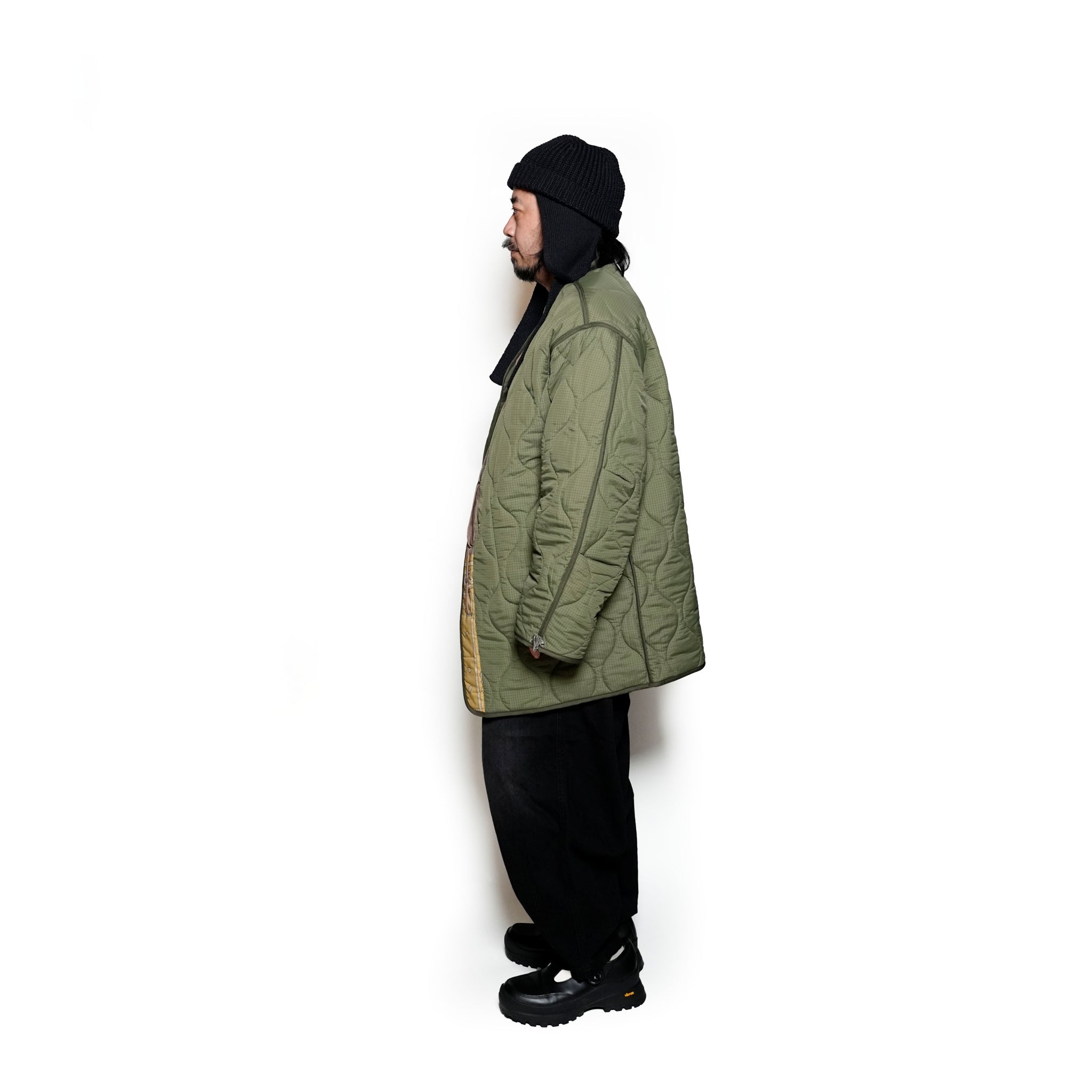 G63101_KH | REVERSIBLE QUILT LONG LINER JACKET-KH【GORT_ゴート】