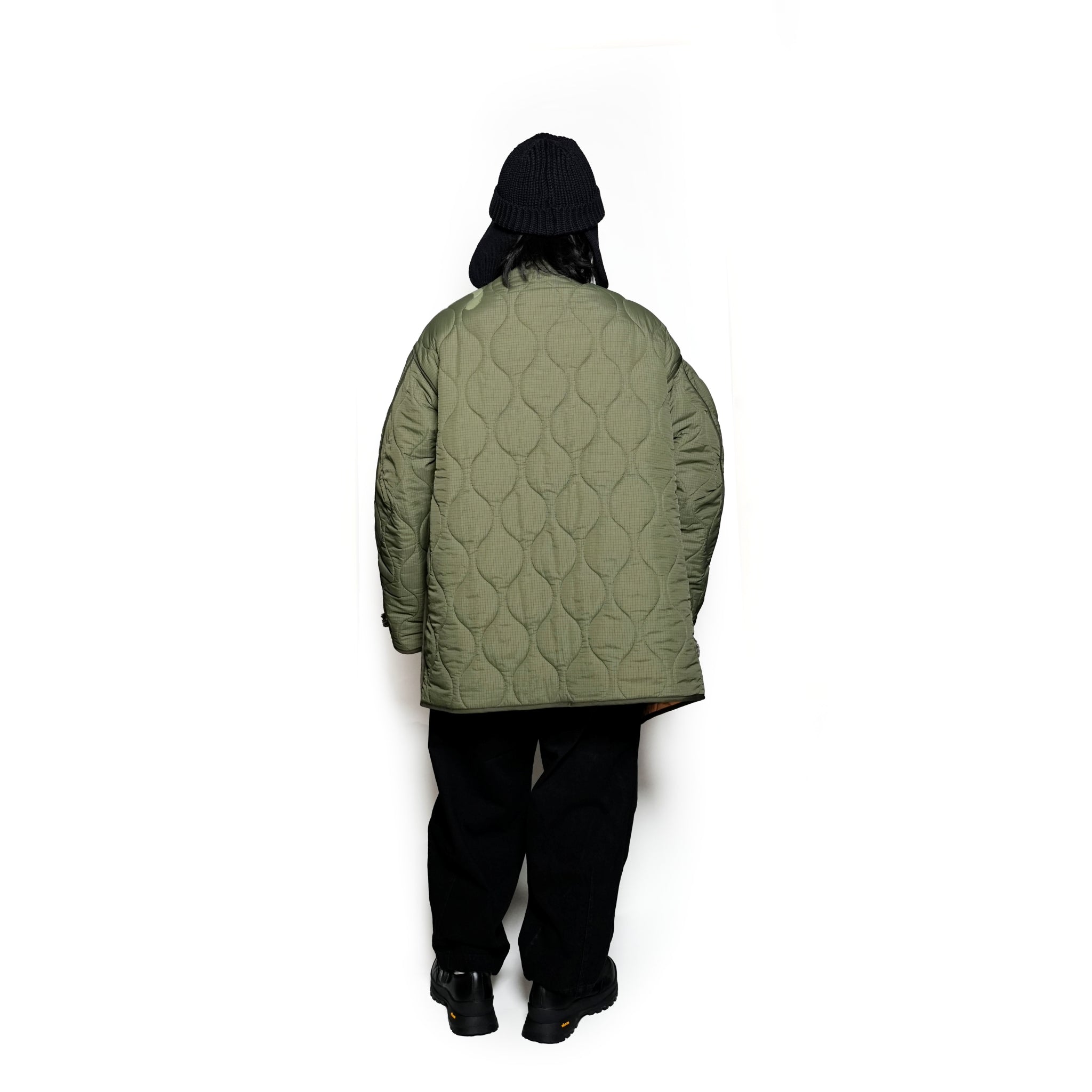 G63101_KH | REVERSIBLE QUILT LONG LINER JACKET-KH【GORT_ゴート】