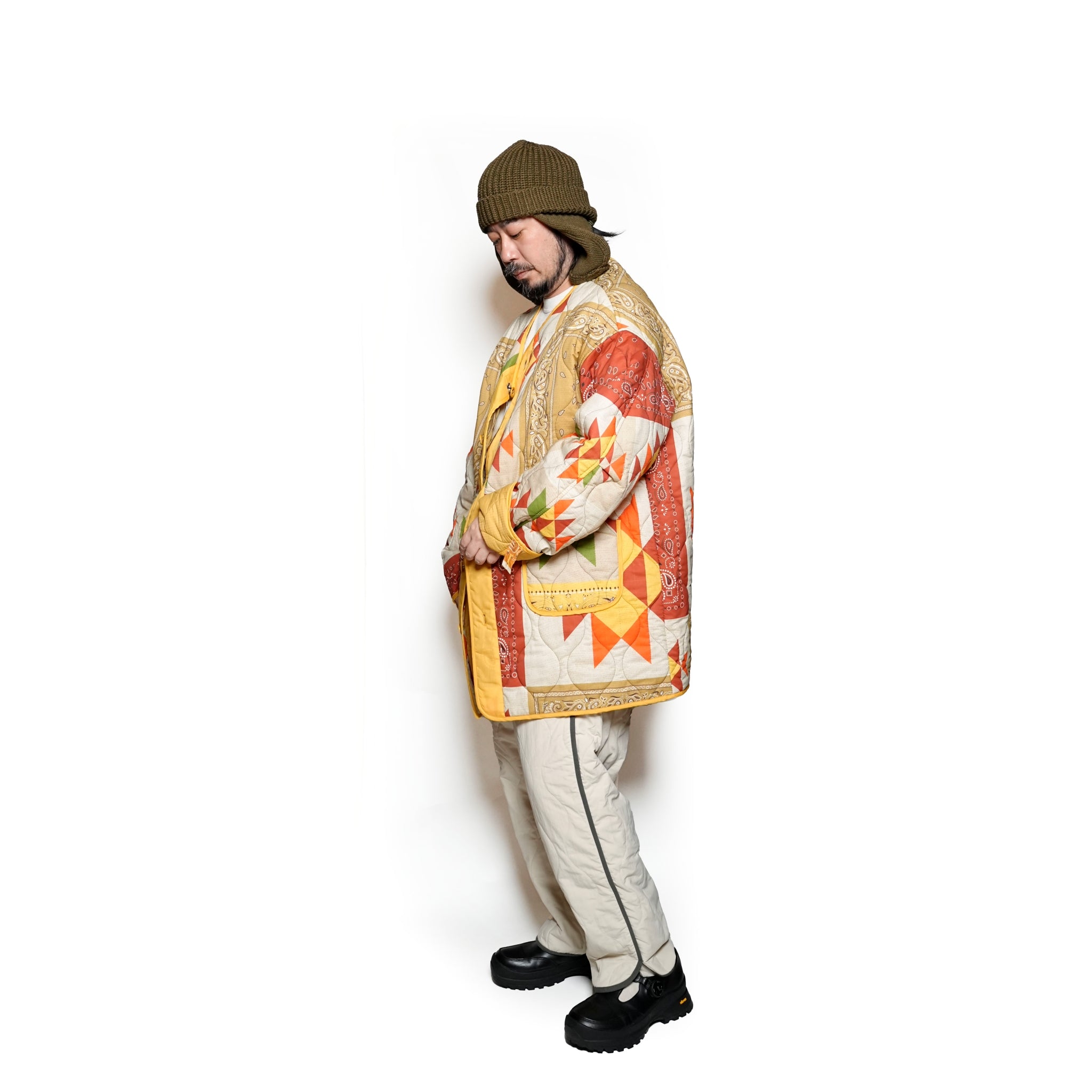 G63101_MU.YE | REVERSIBLE QUILT LONG LINER JACKET-MU.YE【GORT_ゴート】