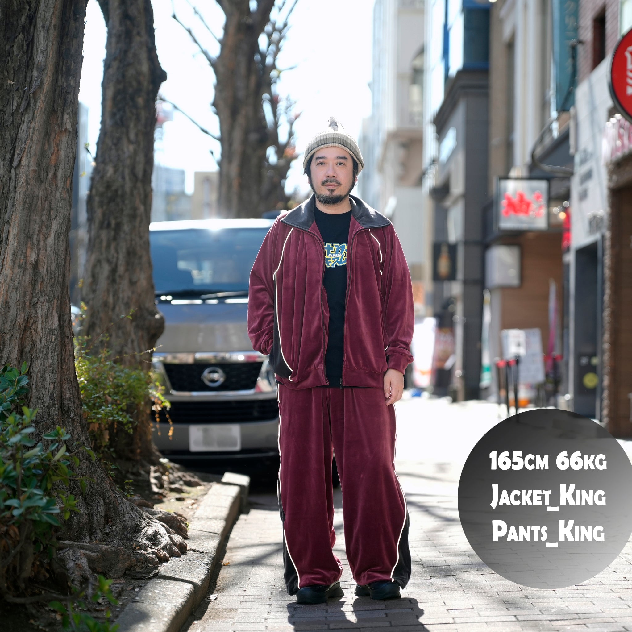 VELOUR TRACK EZ | Color_Wine | No_voo-1243_wine【VOO_ヴォー】