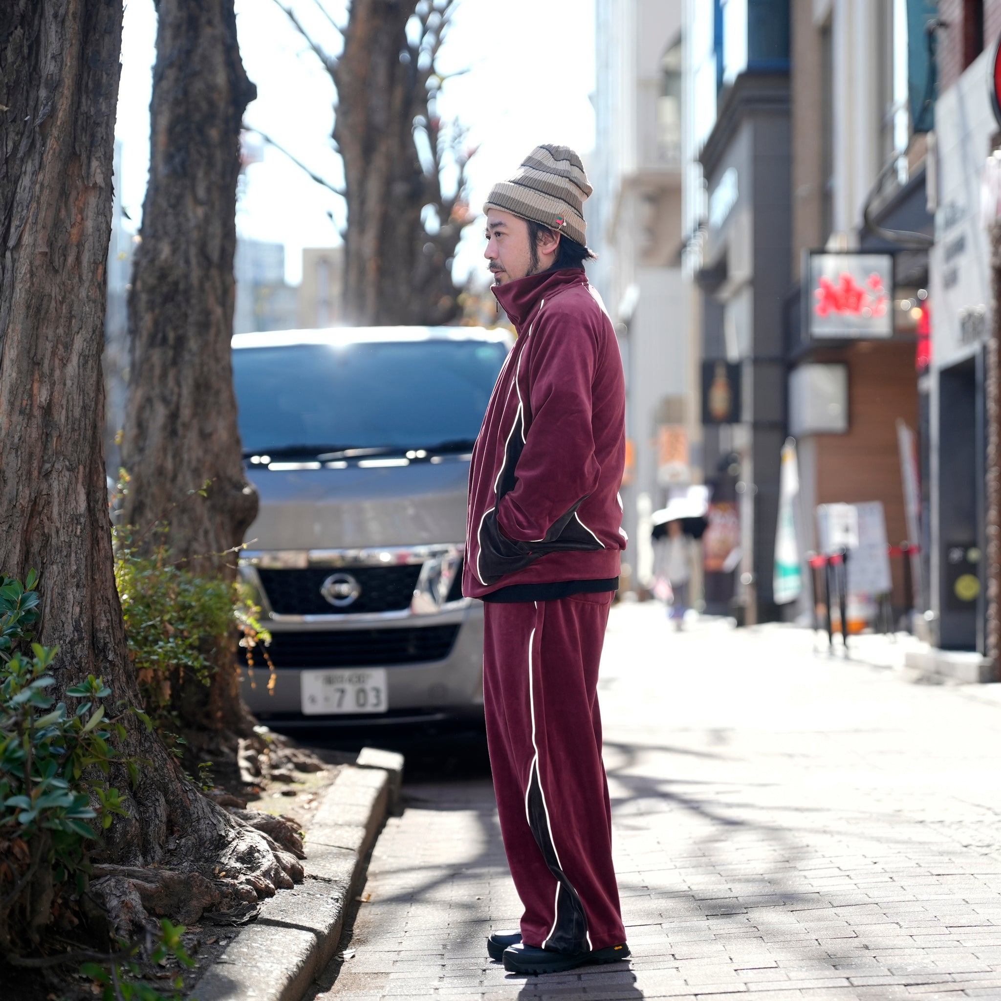 VELOUR TRACK EZ | Color_Wine | No_voo-1243_wine【VOO_ヴォー】